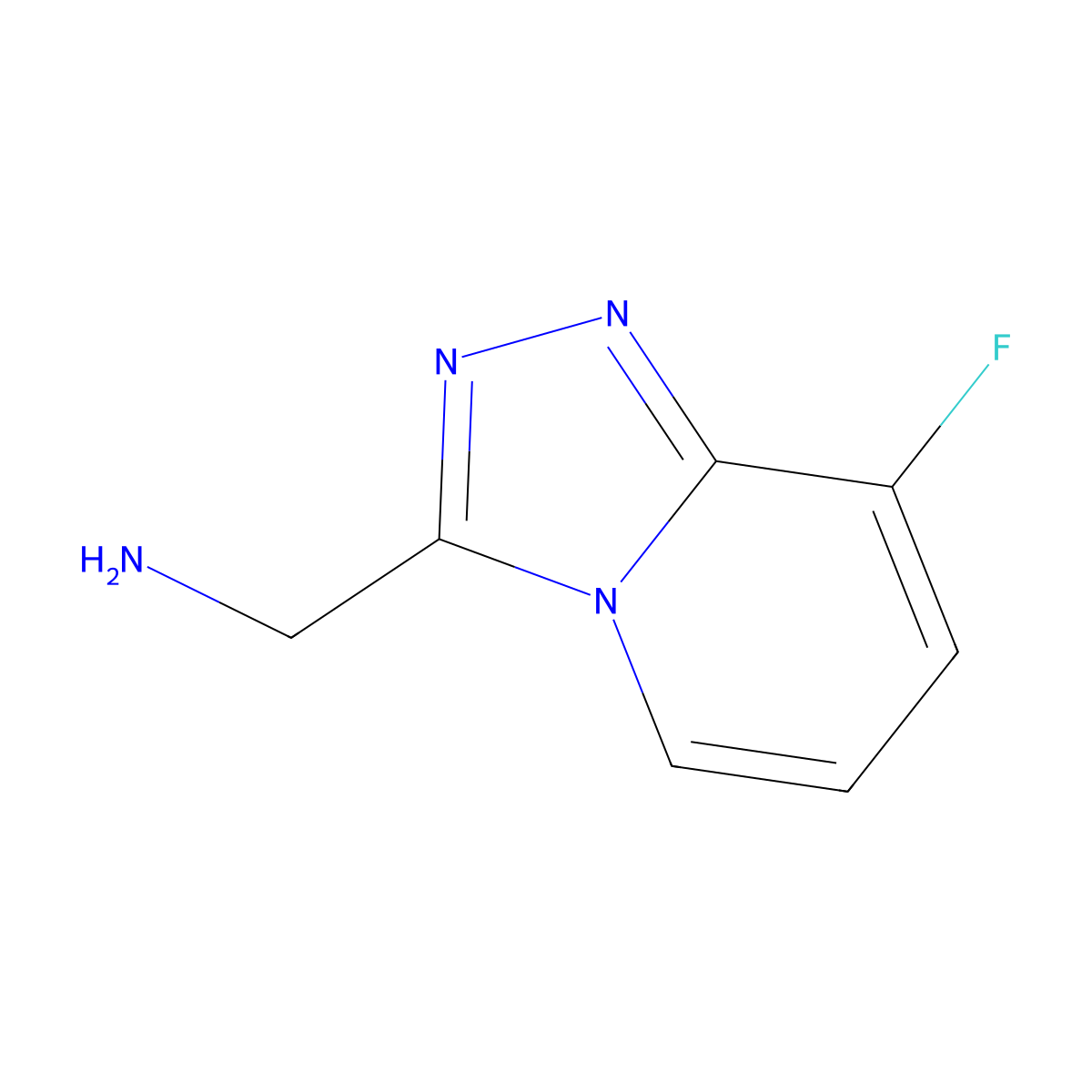 (8-Fluoro-[1,2,4]triazolo[4,3-a]pyridin-3-yl)methanamine molecular structure, CAS 1020033-96-8
