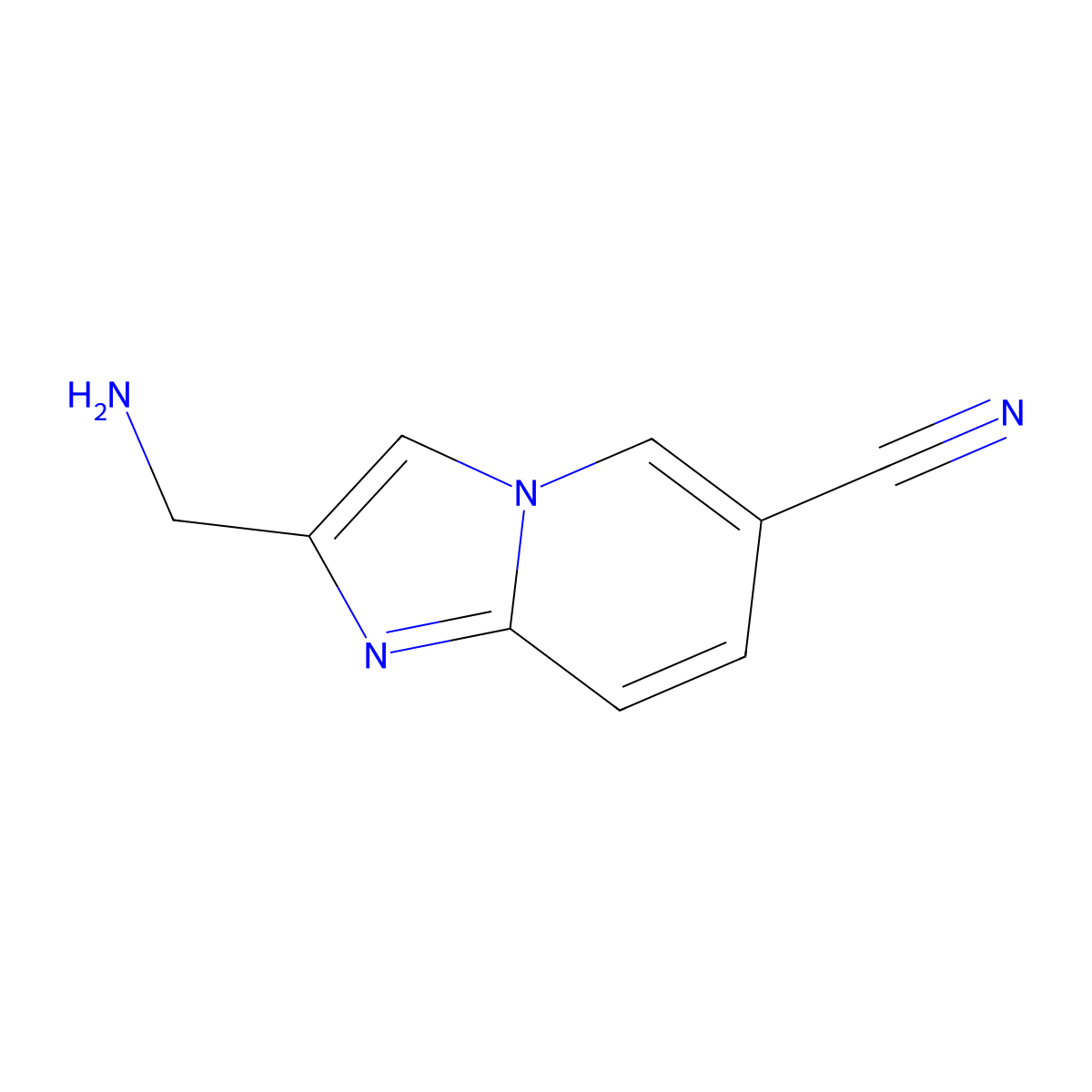 2-(Aminomethyl)imidazo[1,2-a]pyridine-6-carbonitrile molecular structure, CAS 1020034-14-3