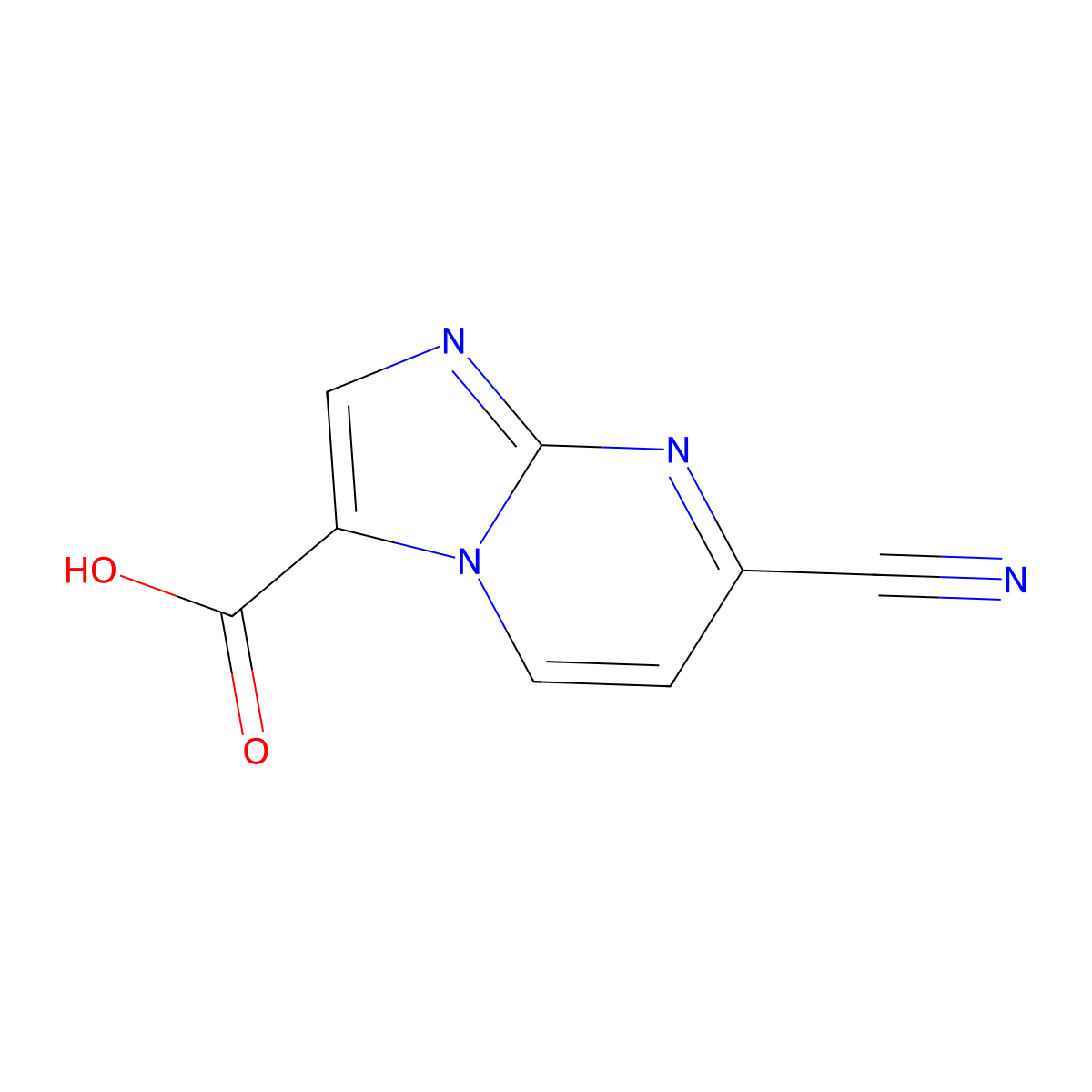 7-Cyanoimidazo[1,2-a]pyrimidine-3-carboxylic acid molecular structure, CAS 1020034-43-8