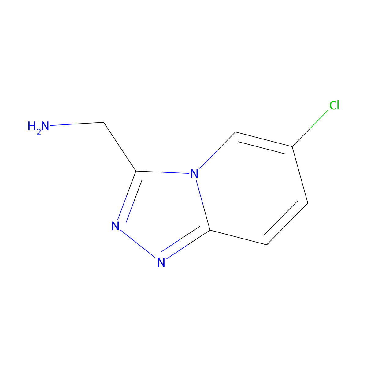 {6-Chloro-[1,2,4]triazolo[4,3-a]pyridin-3-yl}methanamine molecular structure, CAS 1020035-21-5