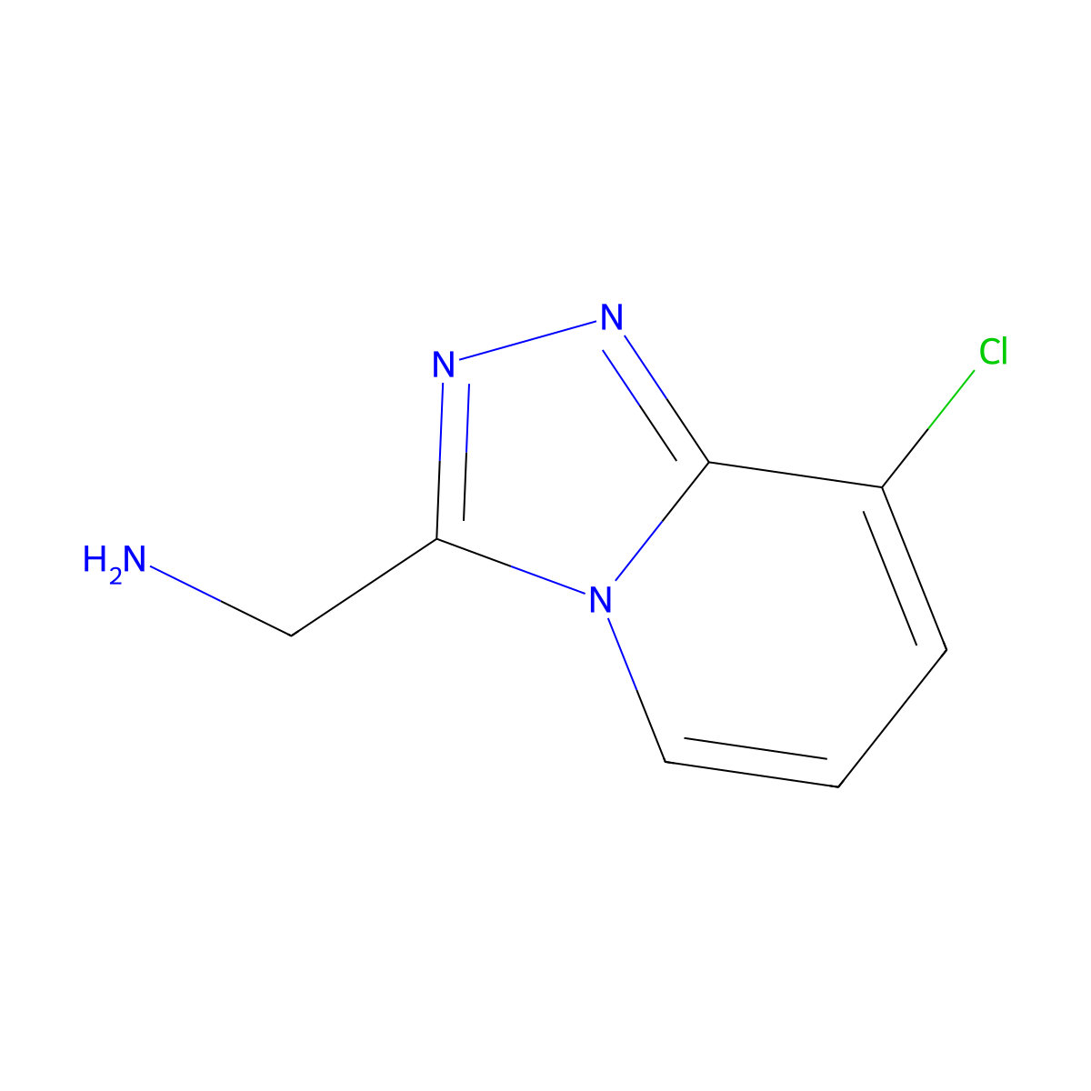 (8-Chloro-[1,2,4]triazolo[4,3-a]pyridin-3-yl)methanamine molecular structure, CAS 1020035-28-2