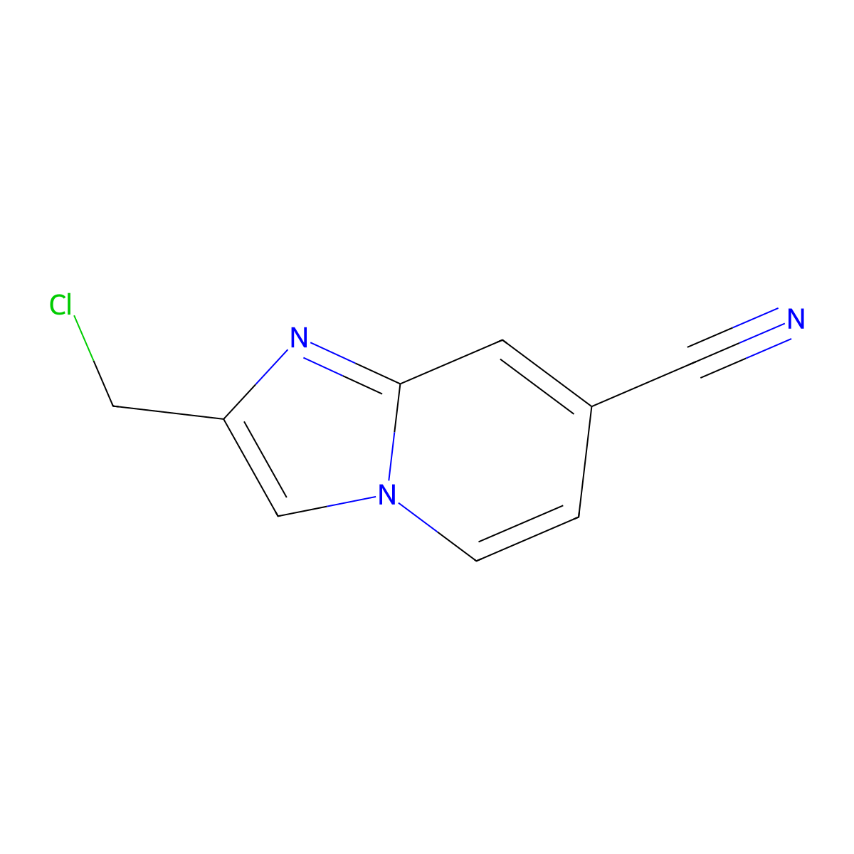 2-(Chloromethyl)imidazo(1,2-a)pyridine-7-carbonitrile molecular structure, CAS 1020037-90-4