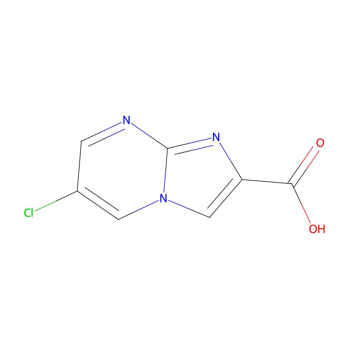 6-Chloroimidazo[1,2-a]pyrimidine-2-carboxylic acid molecular structure, CAS 1020038-60-1