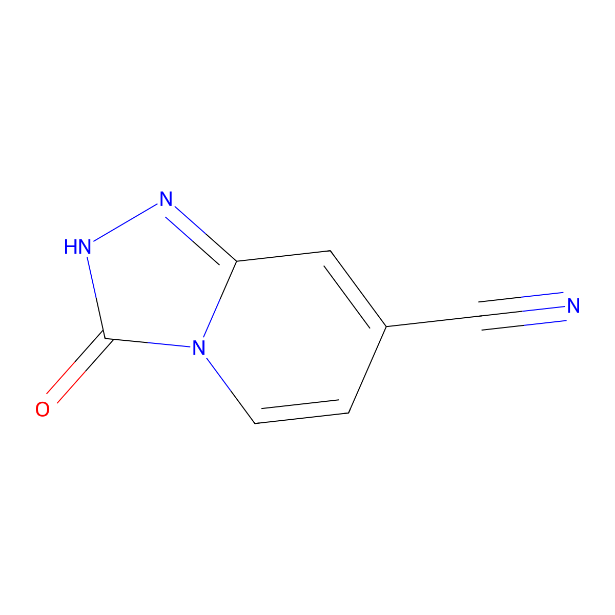 3-Oxo-2,3-dihydro-[1,2,4]triazolo-[4,3-a]pyridine-7-carbonitrile molecular structure, CAS 1020039-00-2