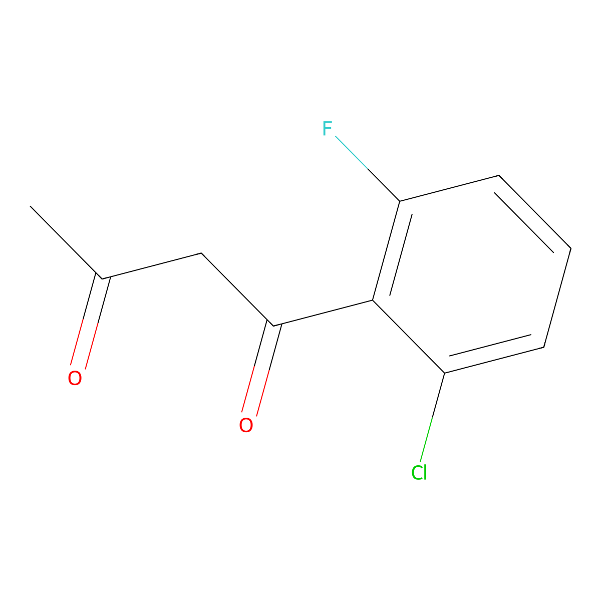 1-(2-Chloro-6-fluorophenyl)butane-1,3-dione molecular structure, CAS 1020040-14-5