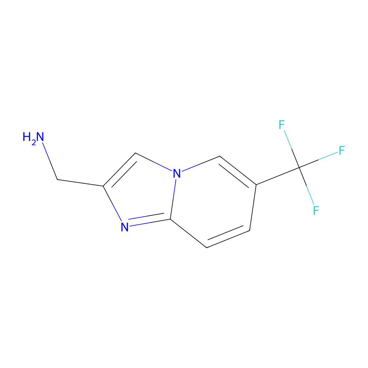 1-(6-(Trifluoromethyl)imidazo(1,2-a)pyridin-2-yl)methanamine molecular structure, CAS 1020040-65-6