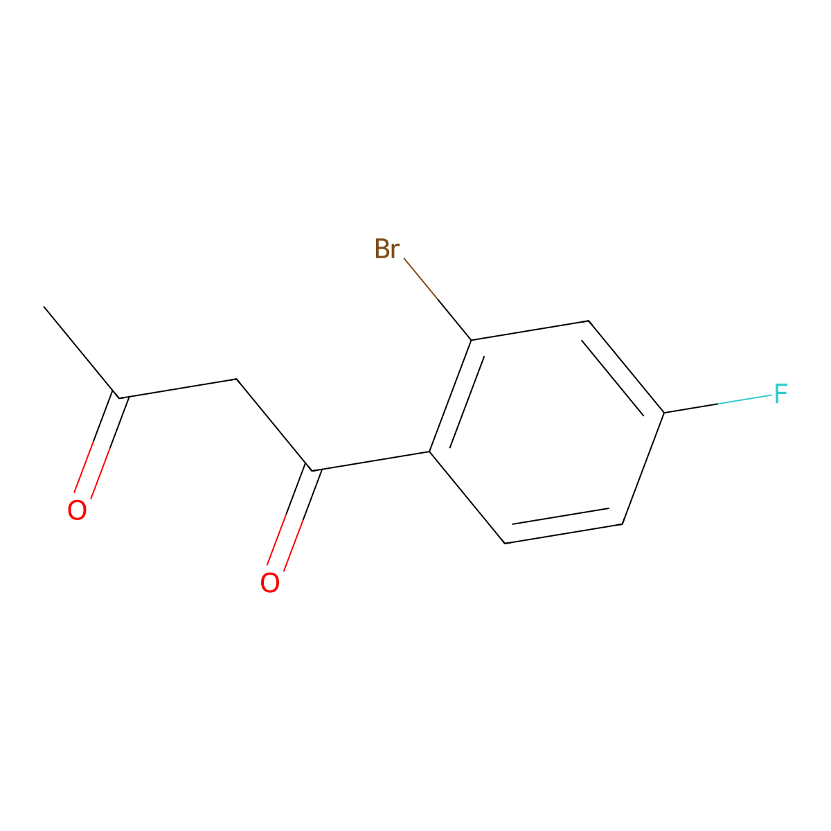1-(2-Bromo-4-fluorophenyl)butane-1,3-dione molecular structure, CAS 1020042-61-8