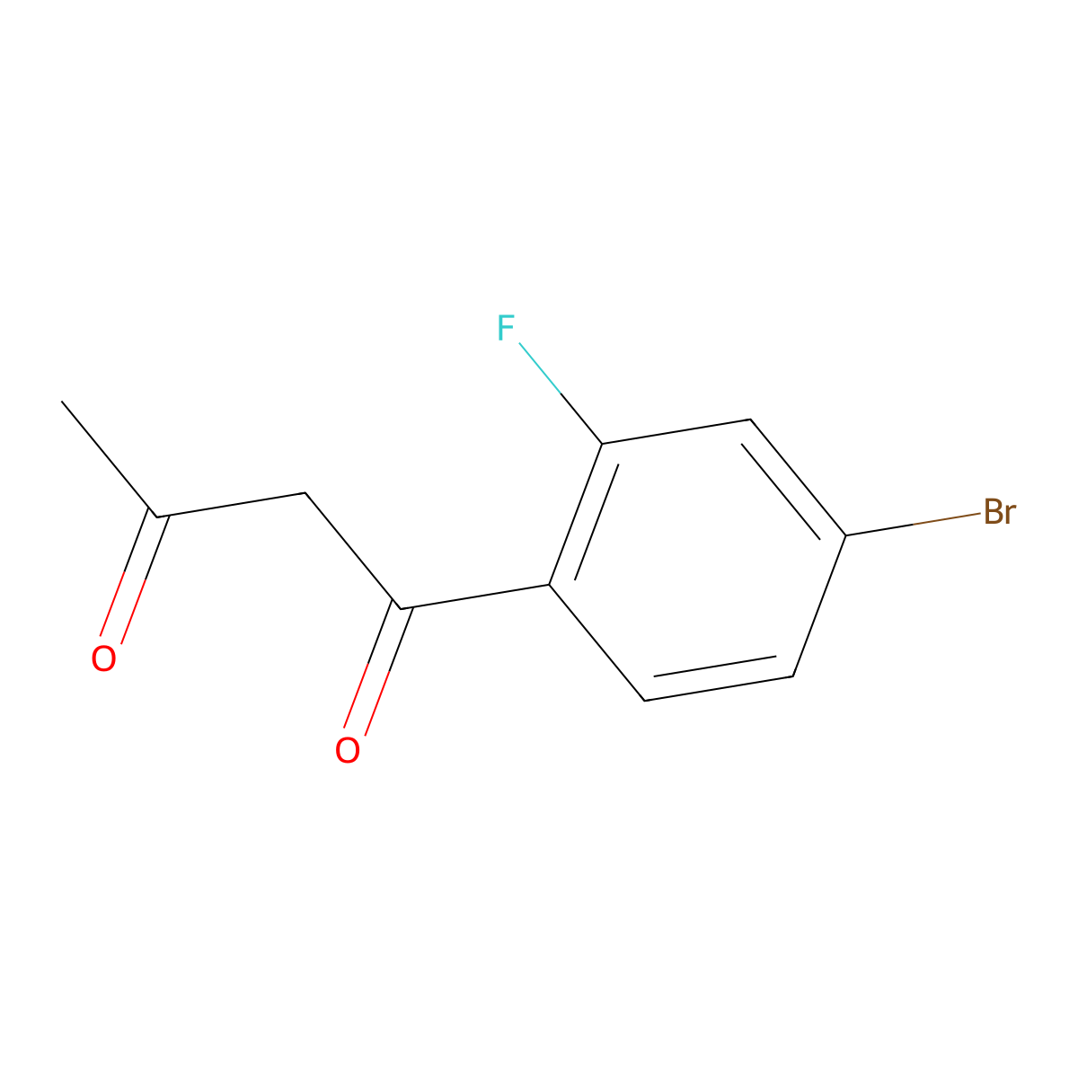 1-(4-Bromo-2-fluorophenyl)butane-1,3-dione molecular structure, CAS 1020042-67-4