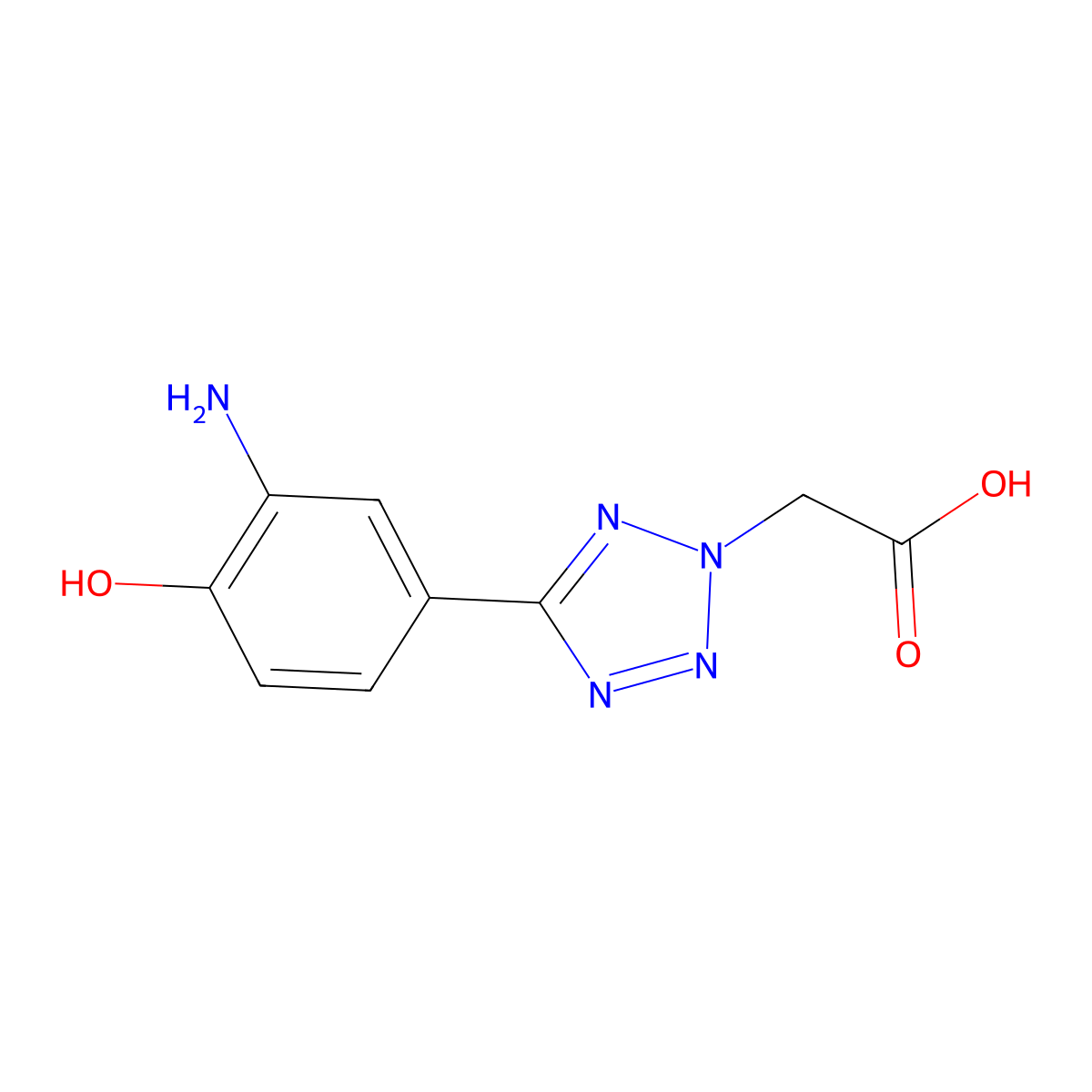 5-(3-Amino-4-hydroxyphenyl)-2H-tetrazole-2-acetic acid molecular structure, CAS 1020046-29-0
