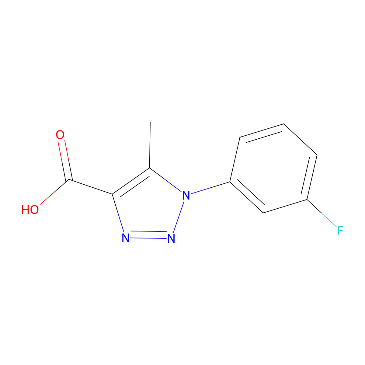 1-(3-fluorophenyl)-5-methyl-1H-1,2,3-triazole-4-carboxylic acid molecular structure, CAS 1020046-35-8