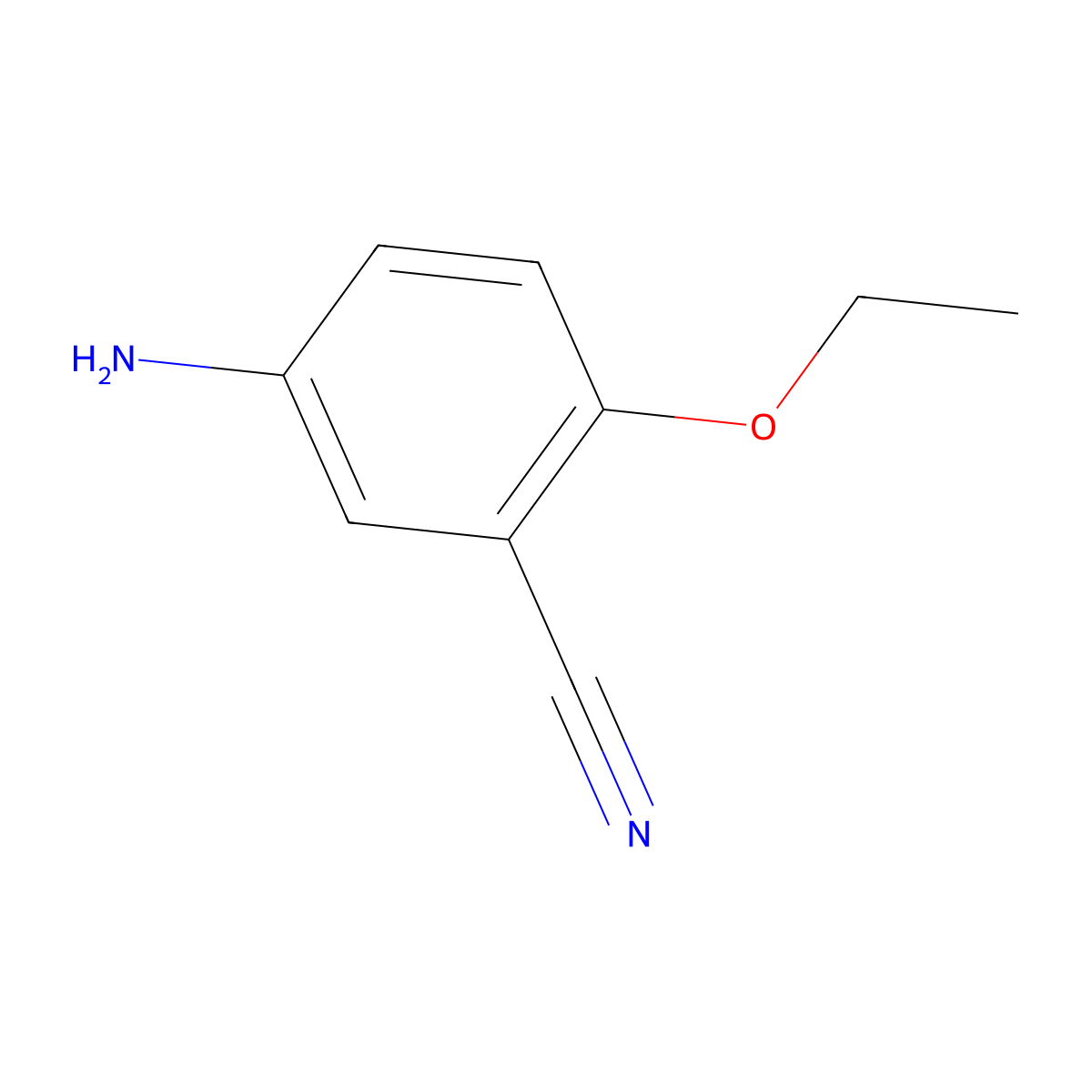 5-Amino-2-ethoxybenzonitrile molecular structure, CAS 1020046-39-2