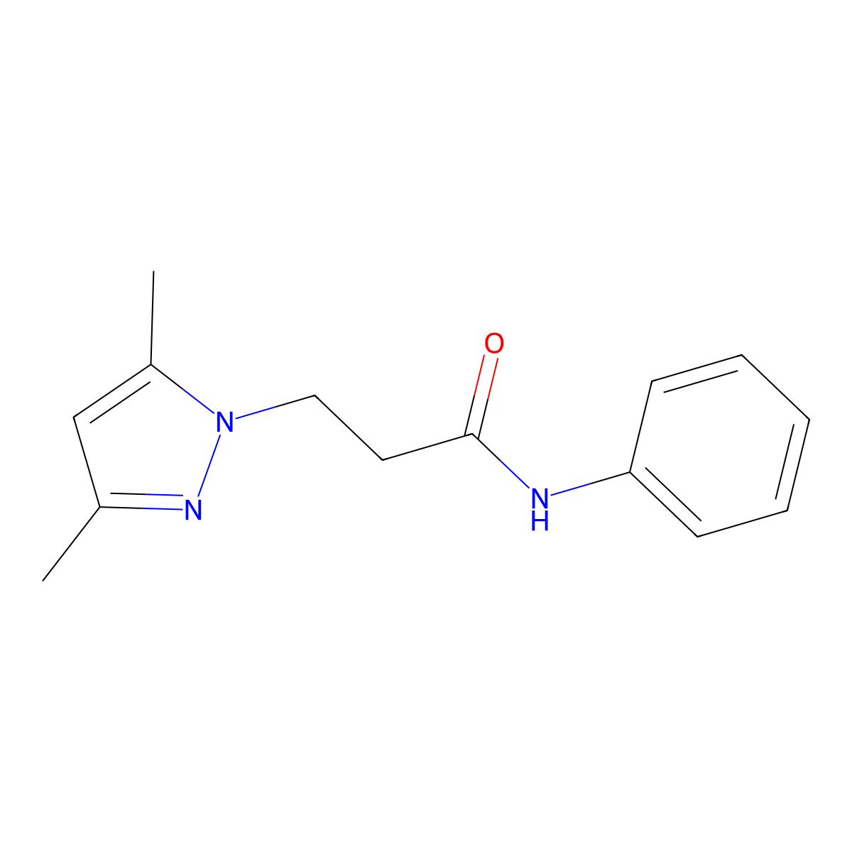3-(3,5-dimethyl-1H-pyrazol-1-yl)-N-phenylpropanamide molecular structure, CAS 1020049-17-5