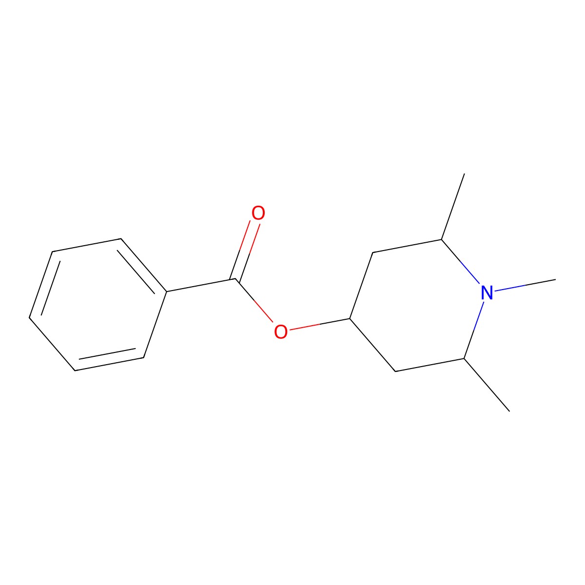 1,2,6-Trimethylpiperidin-4-yl benzoate molecular structure, CAS 102005-14-1