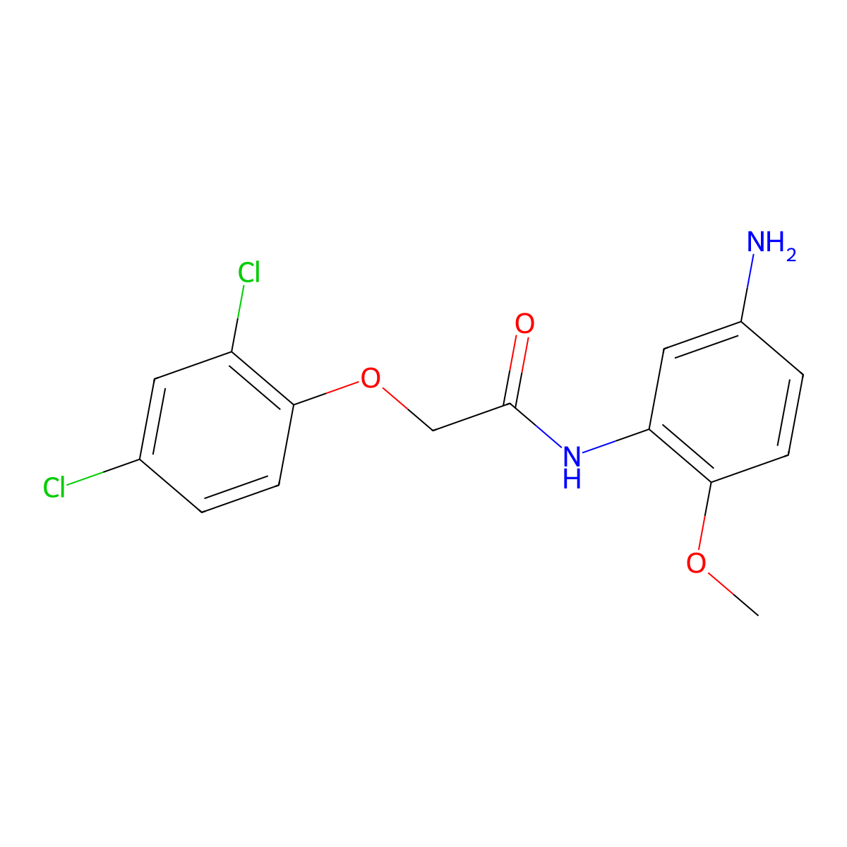 N-(5-Amino-2-methoxyphenyl)-2-(2,4-dichlorophenoxy)acetamide molecular structure, CAS 1020054-37-8