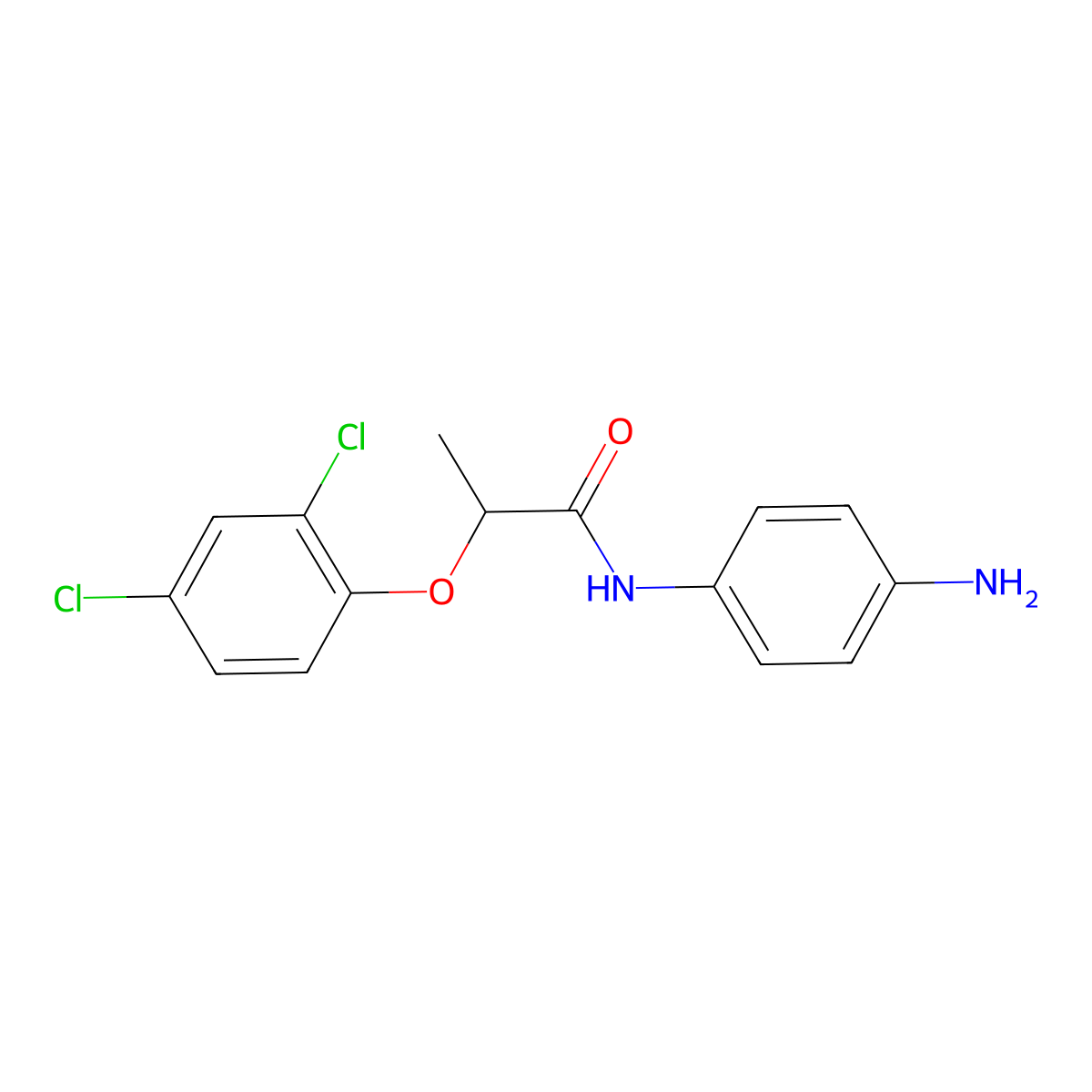 N-(4-aminophenyl)-2-(2,4-dichlorophenoxy)propanamide molecular structure, CAS 1020054-61-8