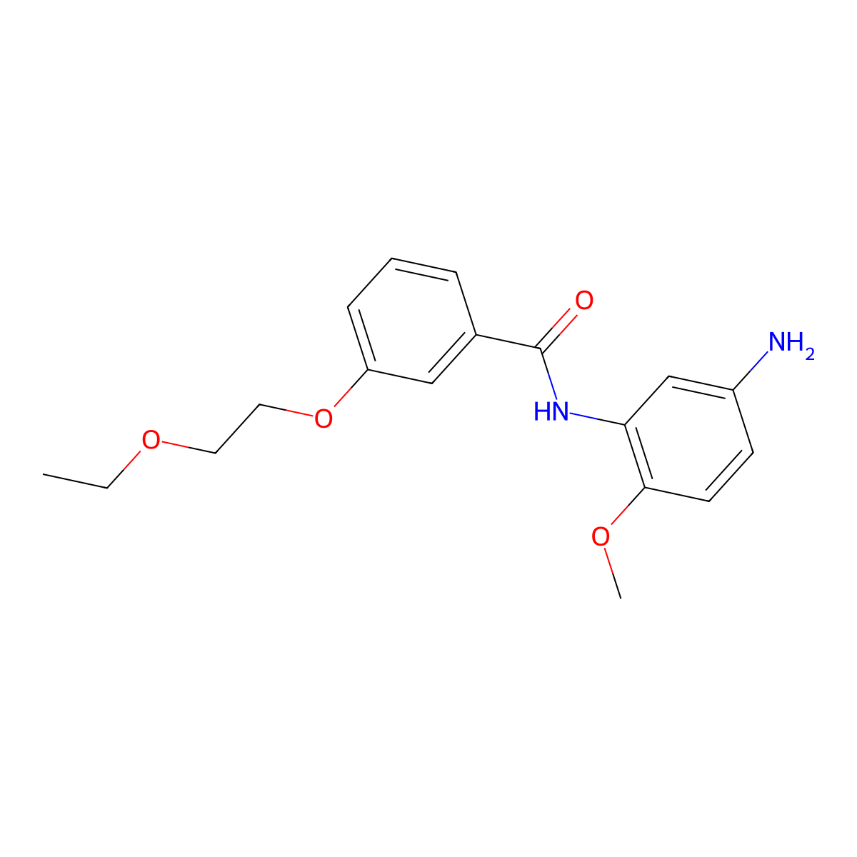 N-(5-amino-2-methoxyphenyl)-3-(2-ethoxyethoxy)benzamide molecular structure, CAS 1020055-20-2