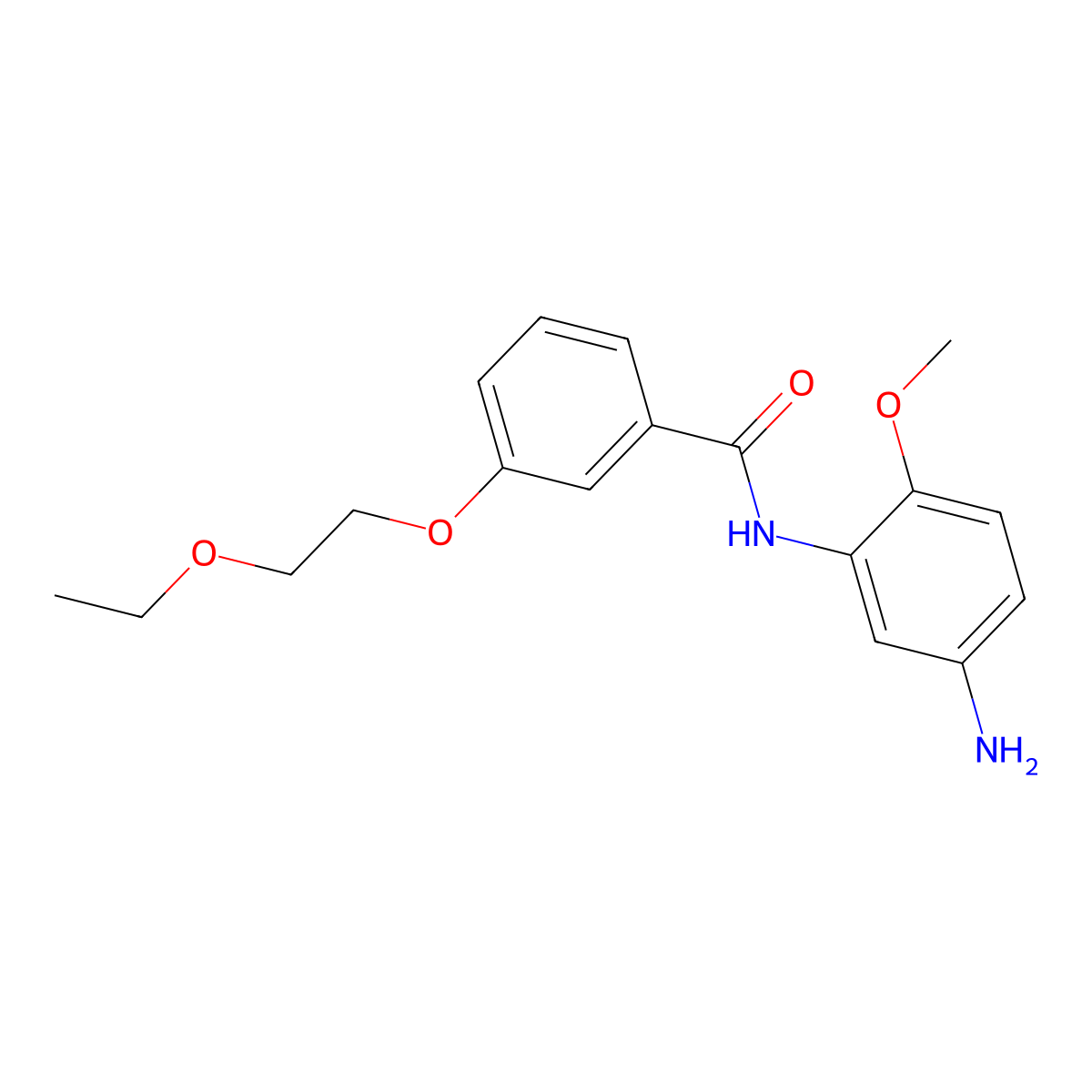 N-(5-amino-2-methoxyphenyl)-3-(2-ethoxyethoxy)benzamide molecular structure, CAS 1020055-20-2