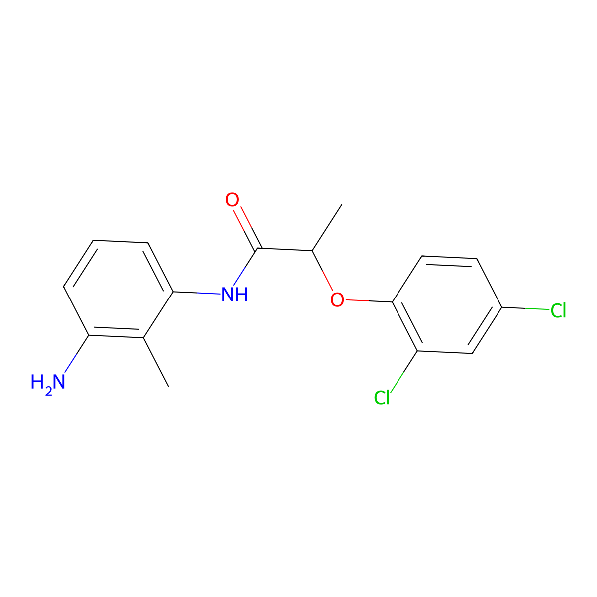 N-(3-Amino-2-methylphenyl)-2-(2,4-dichlorophenoxy)propanamide molecular structure, CAS 1020056-43-2