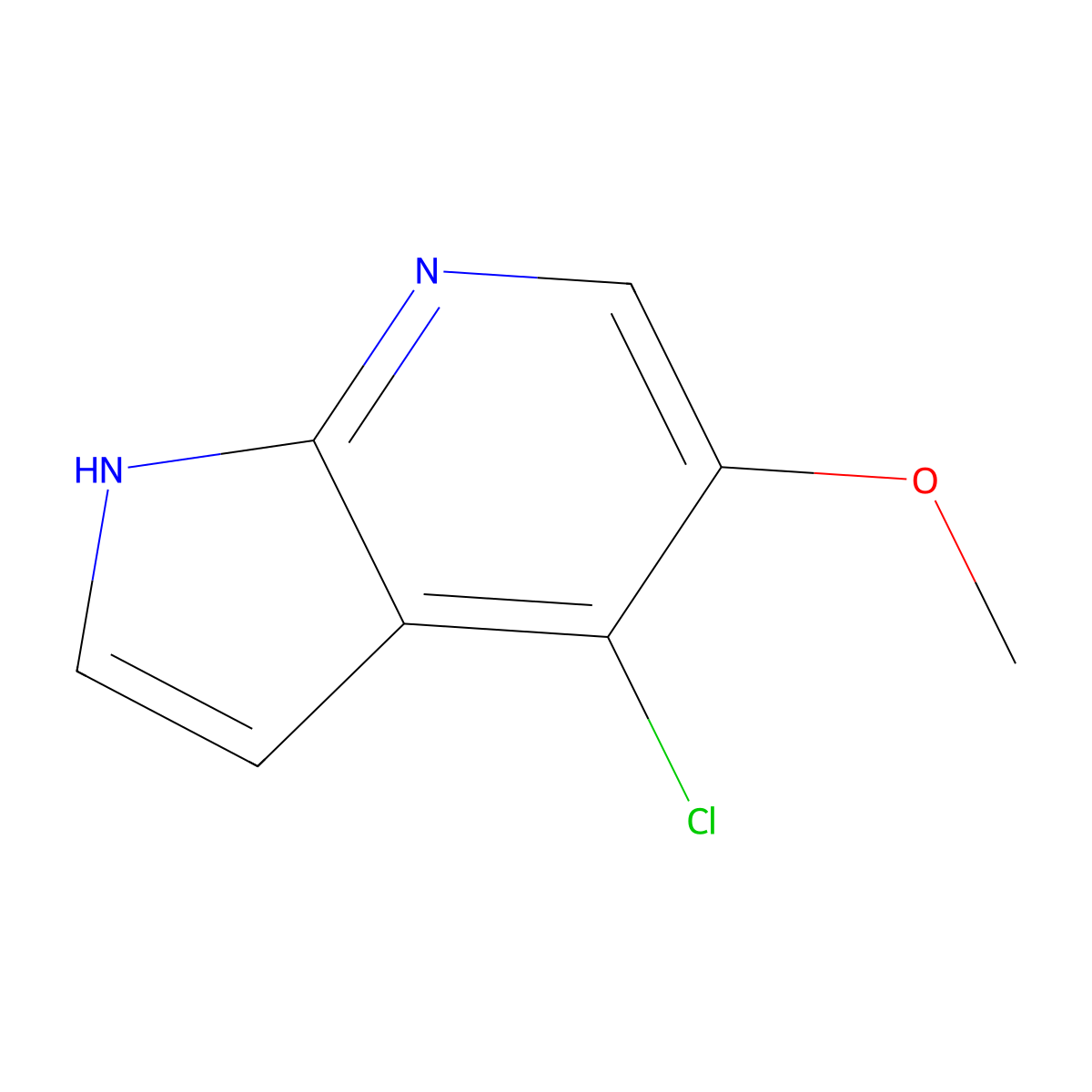 4-Chloro-5-methoxy-1H-pyrrolo[2,3-b]pyridine molecular structure, CAS 1020056-72-7