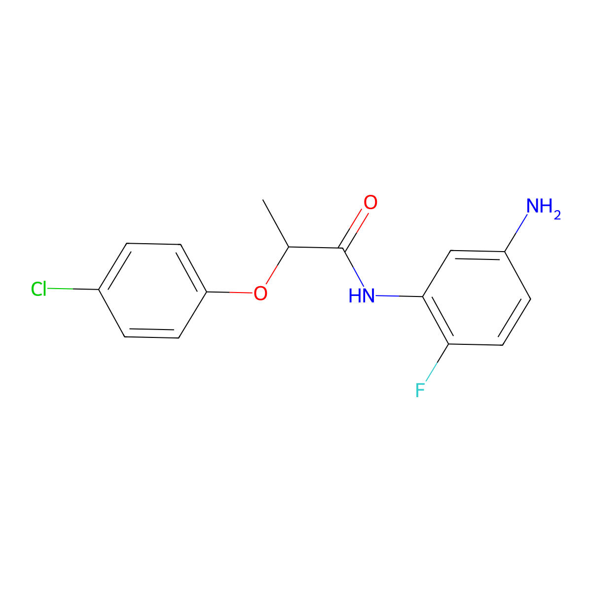 N-(5-Amino-2-fluorophenyl)-2-(4-chlorophenoxy)-propanamide molecular structure, CAS 1020056-75-0