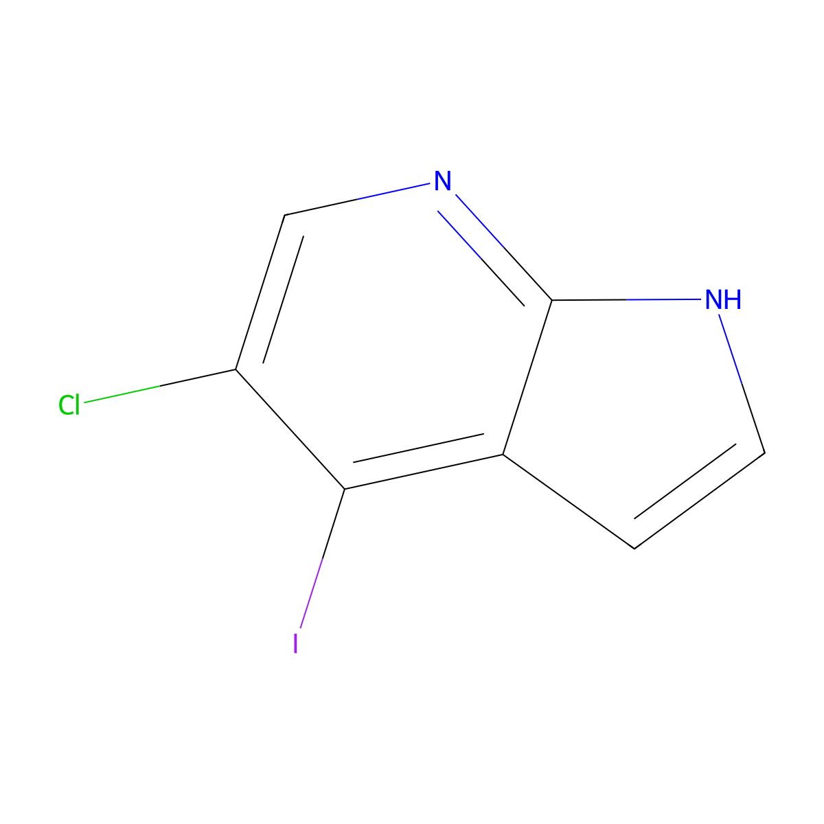 5-Chloro-4-iodo-1H-pyrrolo[2,3-b]pyridine molecular structure, CAS 1020056-77-2