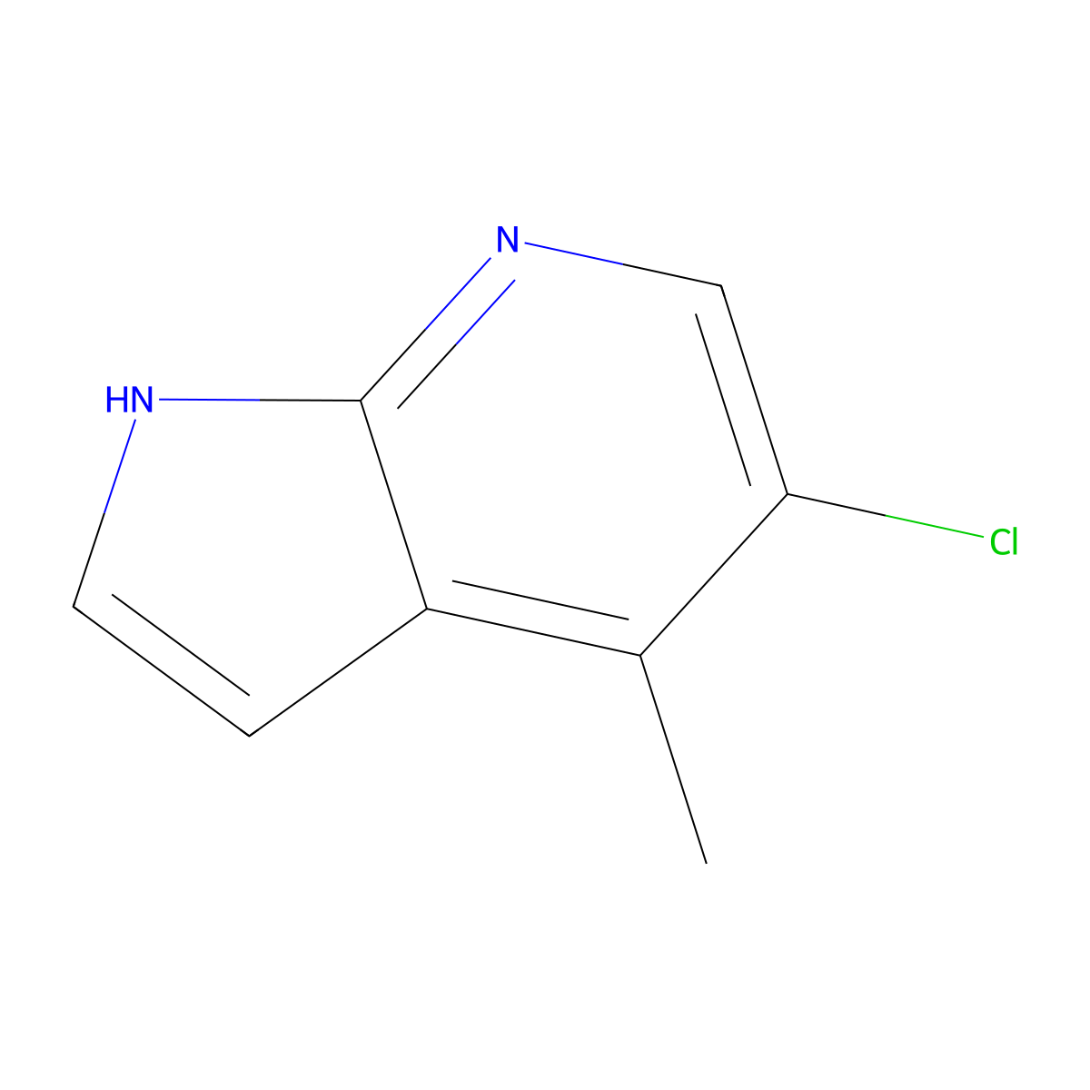 5-Chloro-4-methyl-1H-pyrrolo[2,3-b]pyridine molecular structure, CAS 1020056-87-4