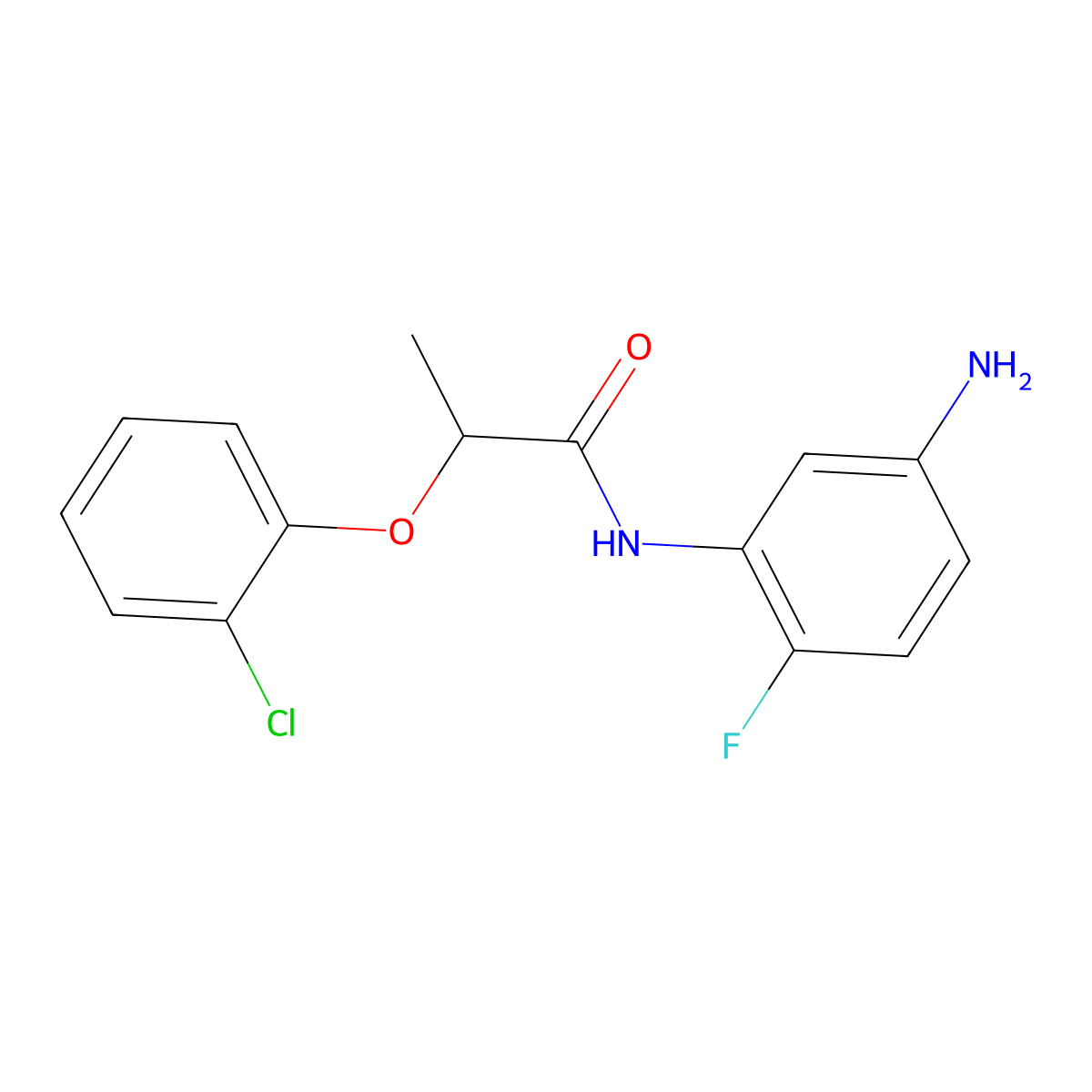 N-(5-Amino-2-fluorophenyl)-2-(2-chlorophenoxy)-propanamide molecular structure, CAS 1020056-97-6