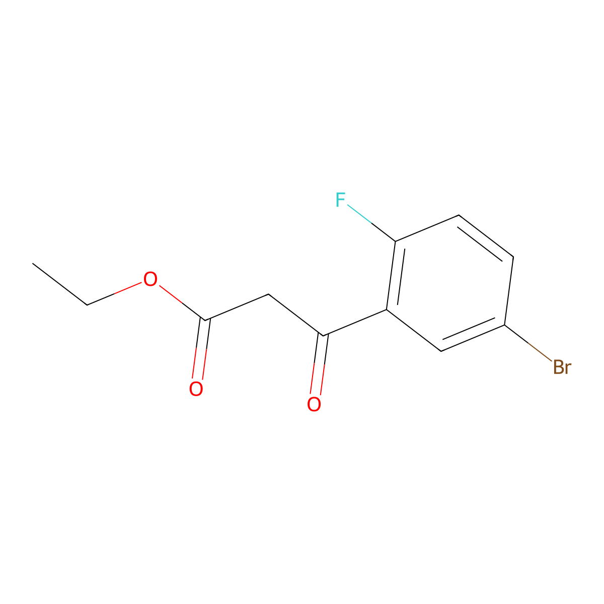 Ethyl 3-(5-bromo-2-fluorophenyl)-3-oxopropanoate molecular structure, CAS 1020058-47-2