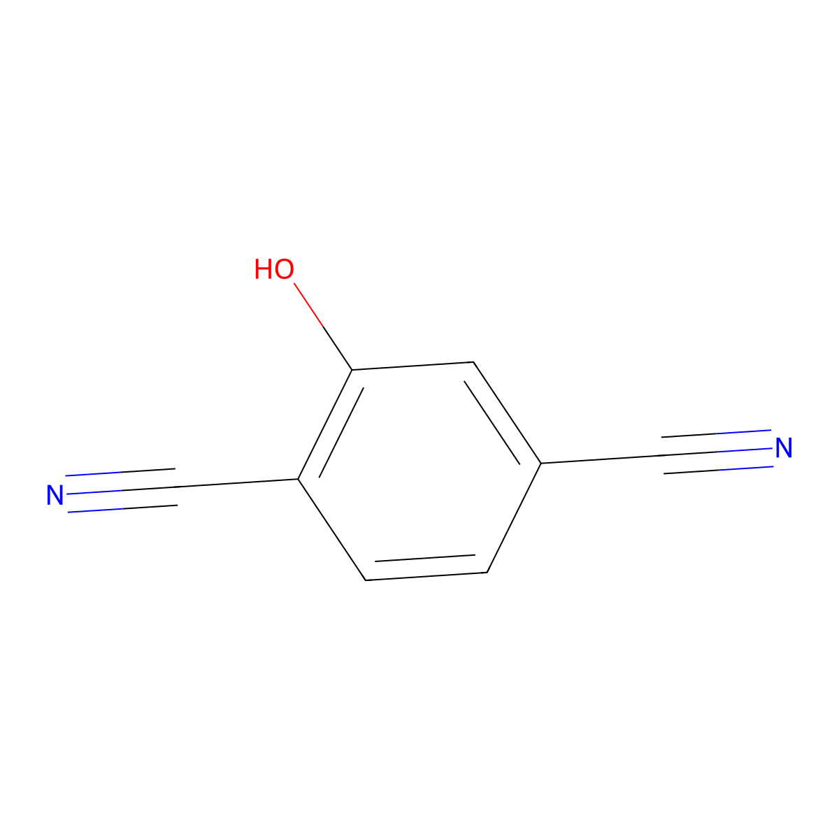 2-Hydroxyterephthalonitrile molecular structure, CAS 1020063-02-8