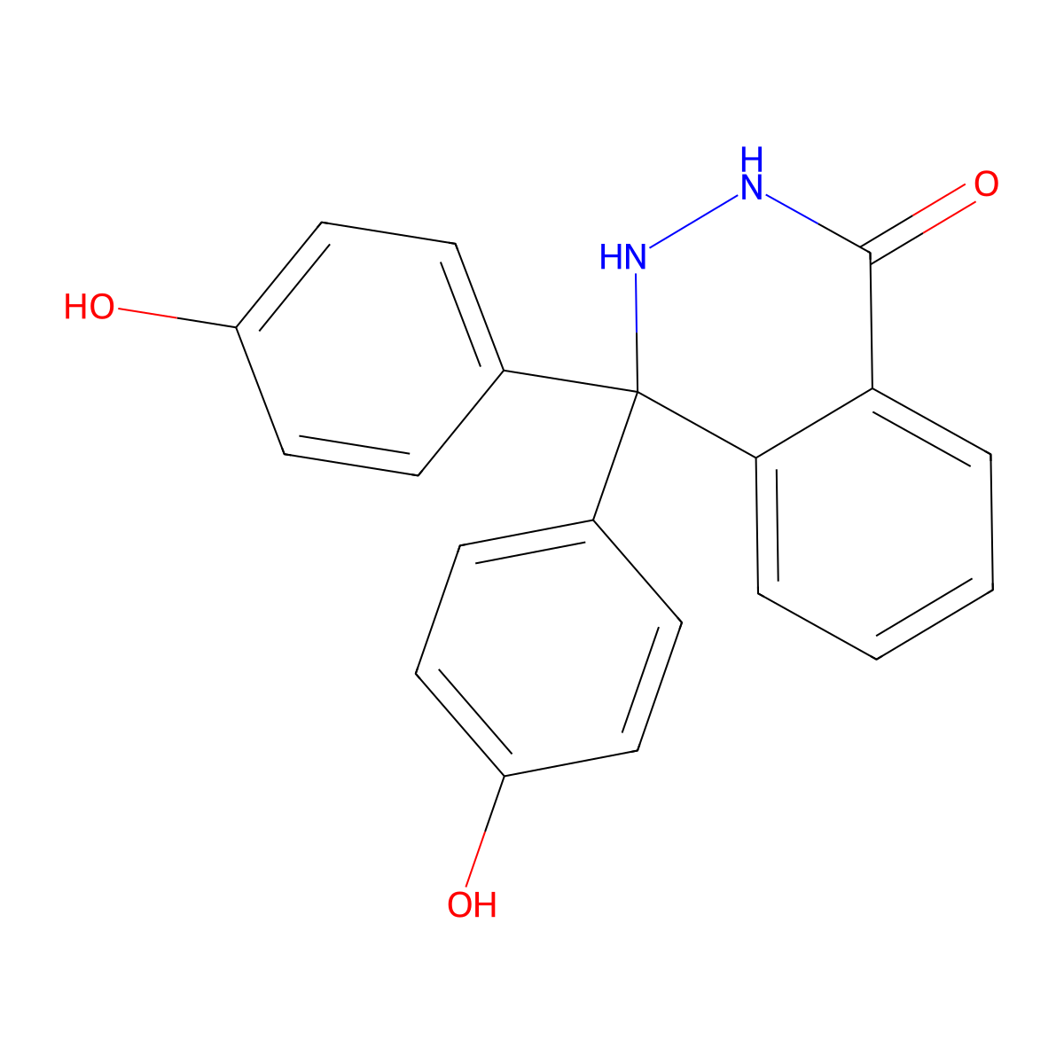 1(2H)-Phthalazinone, 3,4-dihydro-4,4-bis(4-hydroxyphenyl)- molecular structure, CAS 102007-22-7