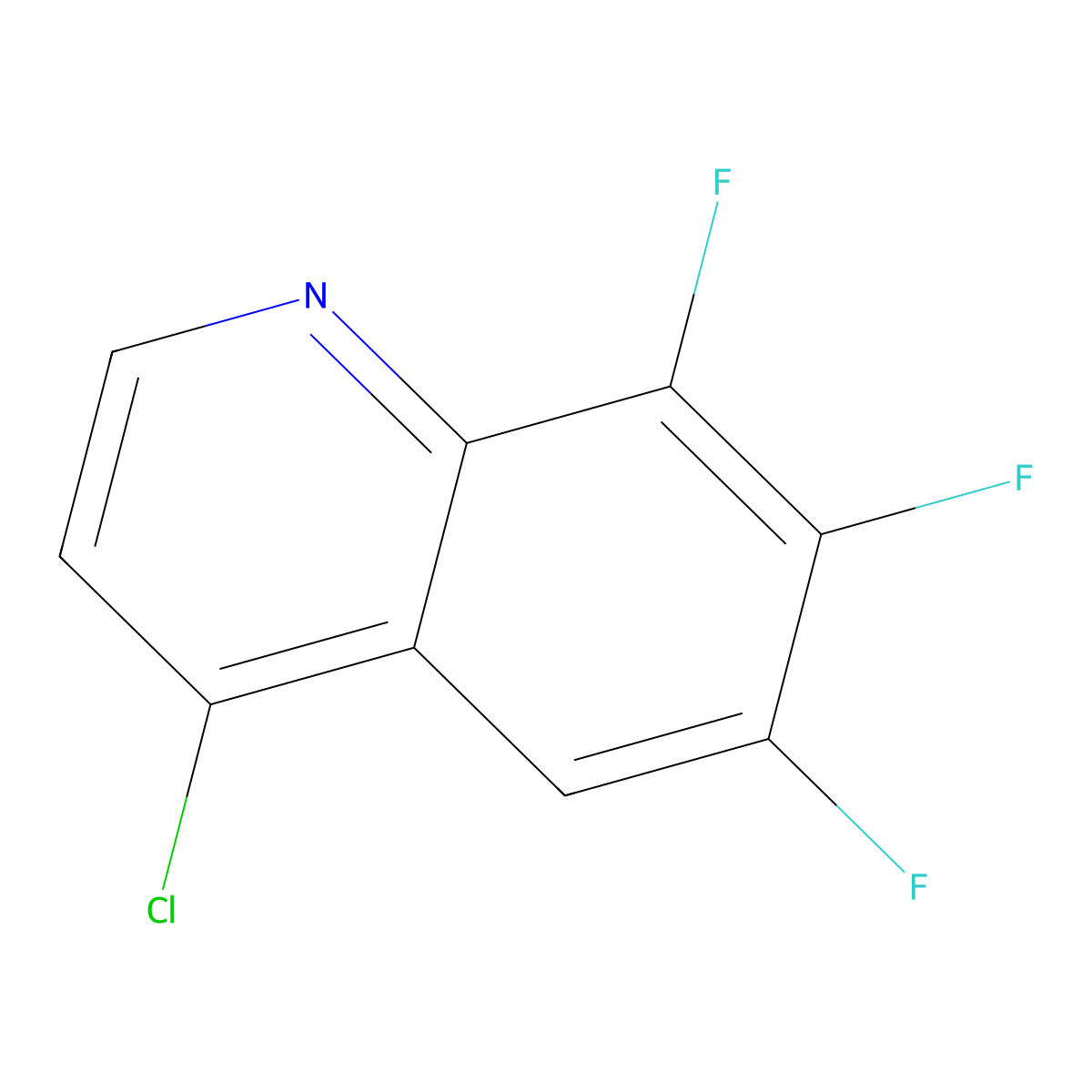 4-Chloro-6,7,8-trifluoroquinoline molecular structure, CAS 1020087-33-5