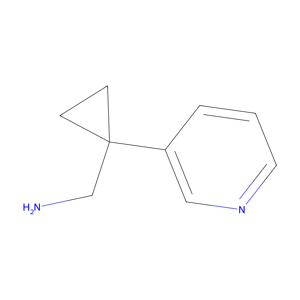 (1-(Pyridin-3-YL)cyclopropyl)methanamine molecular structure, CAS 1020087-88-0