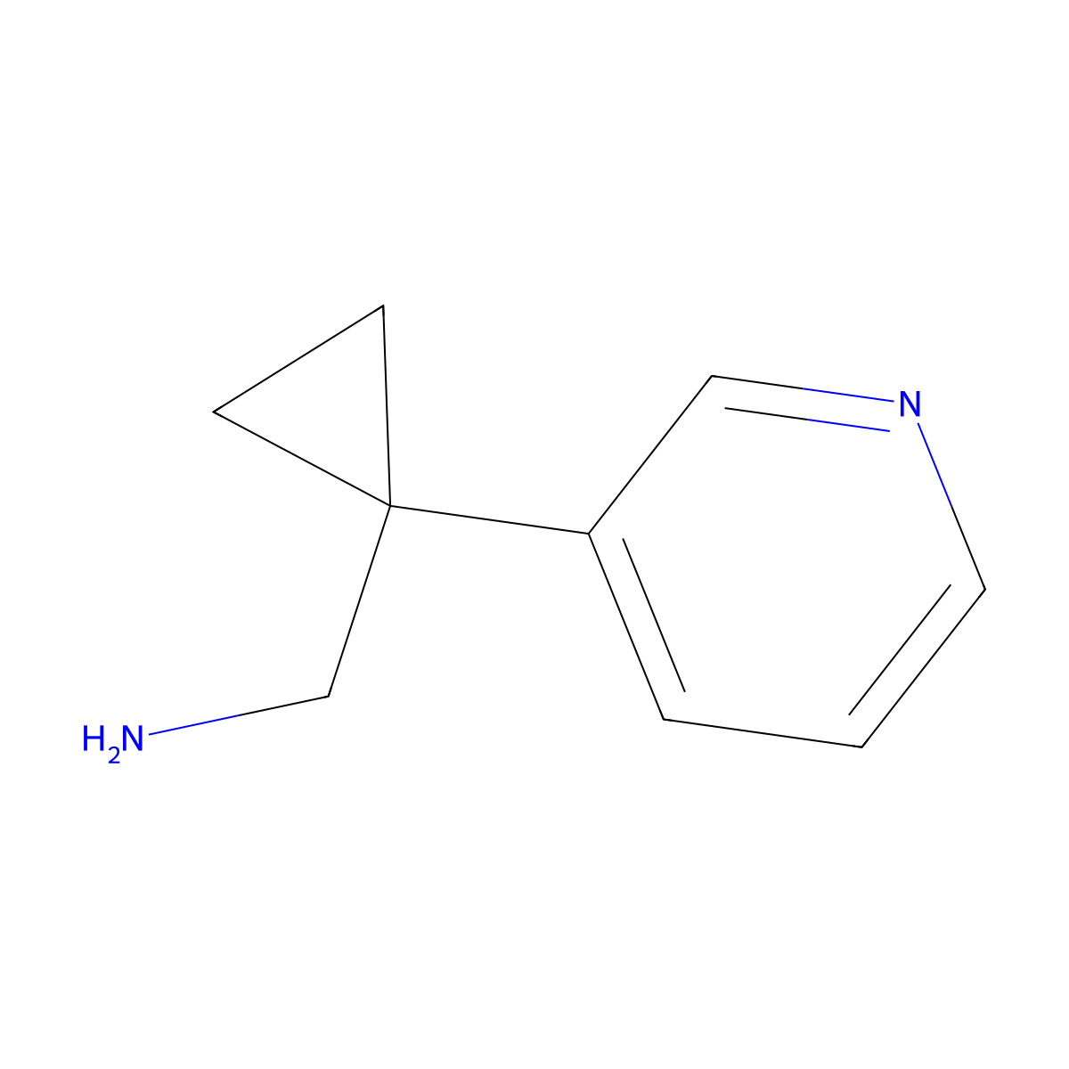 (1-(Pyridin-3-YL)cyclopropyl)methanamine molecular structure, CAS 1020087-88-0