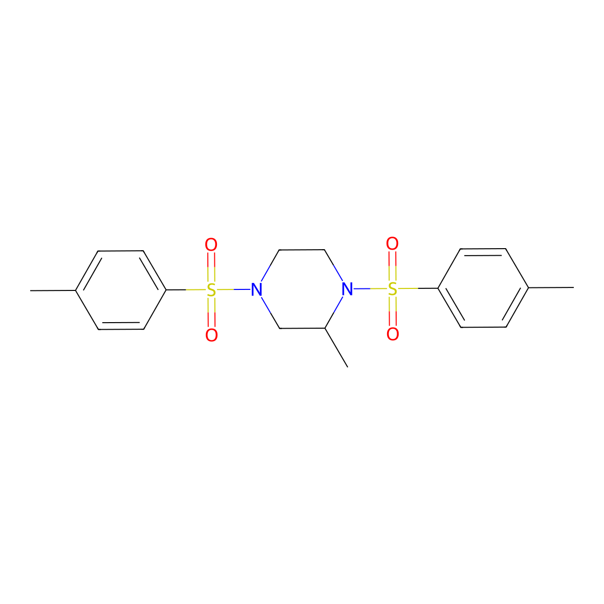 2-Methyl-1,4-bis[(4-methylphenyl)sulfonyl]piperazine molecular structure, CAS 102009-13-2