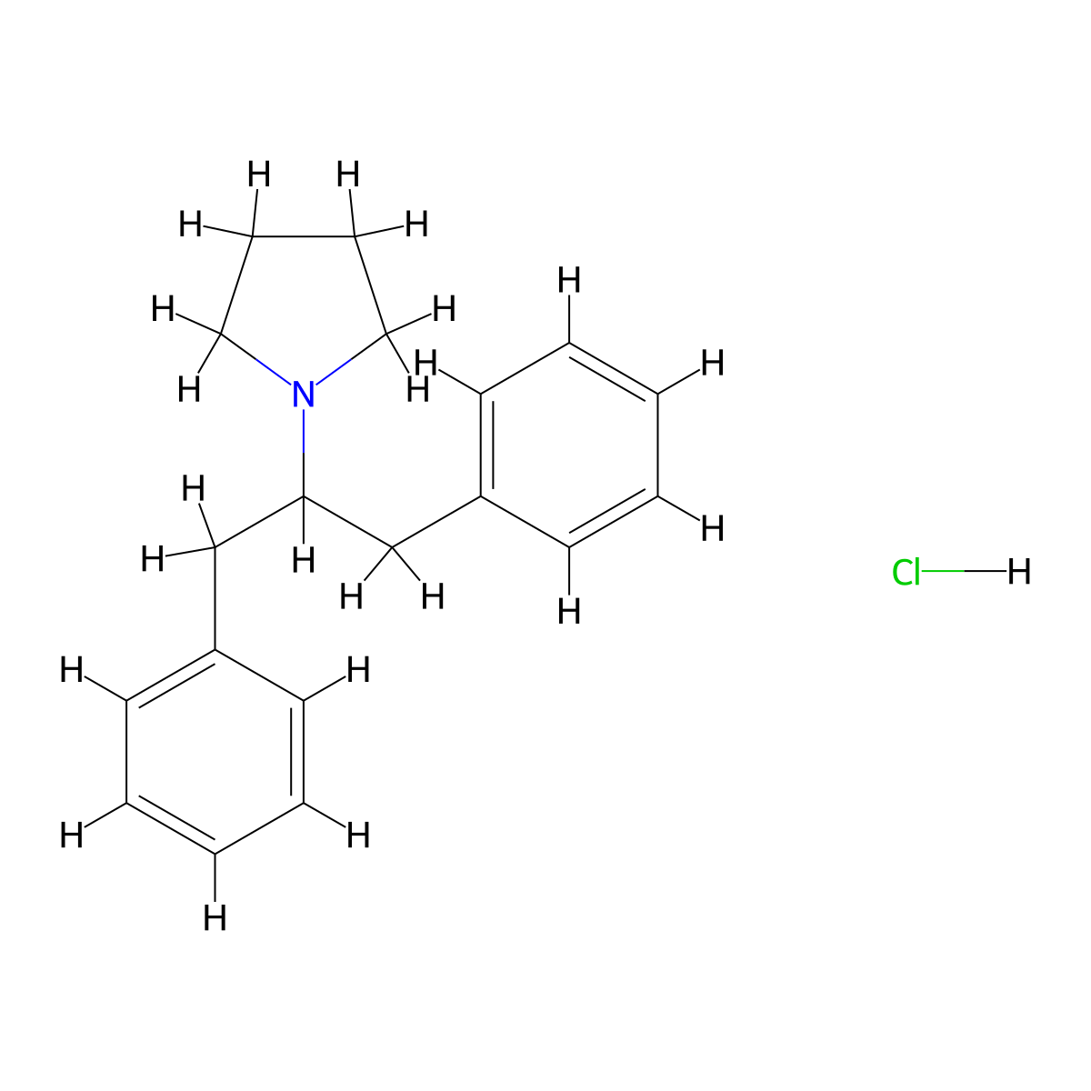 1-(1,3-Diphenylpropan-2-yl)pyrrolidine hydrochloride molecular structure, CAS 102009-66-5