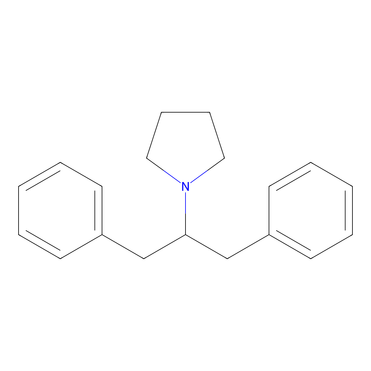 1-(1,3-Diphenylpropan-2-yl)pyrrolidine molecular structure, CAS 102009-67-6