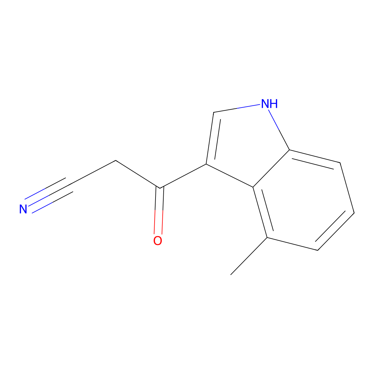 3-(4-methyl-1H-indol-3-yl)-3-oxopropanenitrile molecular structure, CAS 1020091-69-3