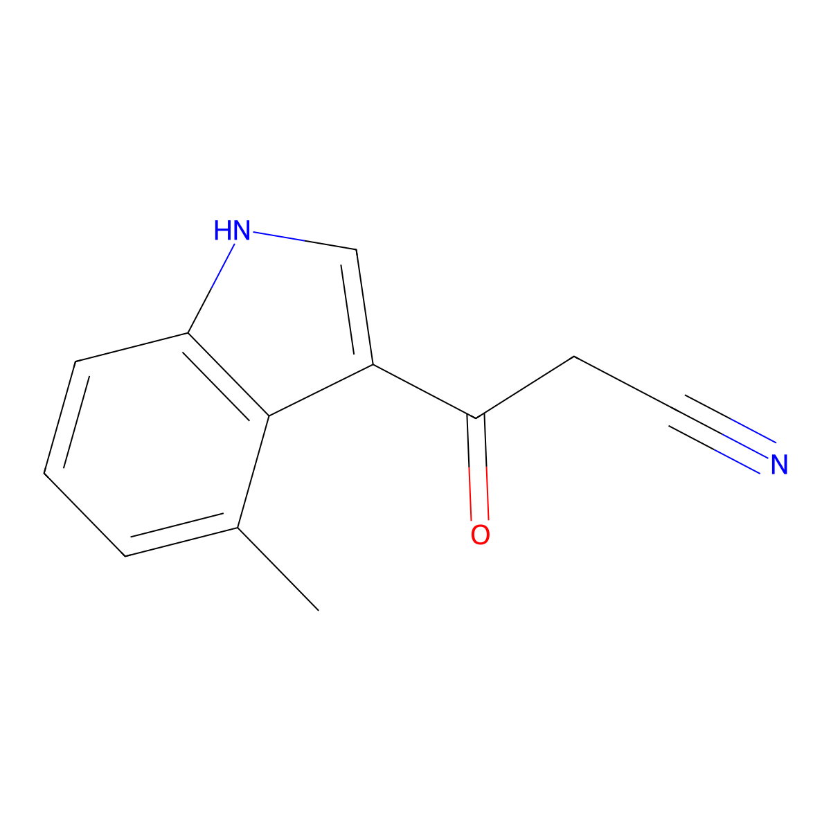 3-(4-methyl-1H-indol-3-yl)-3-oxopropanenitrile molecular structure, CAS 1020091-69-3