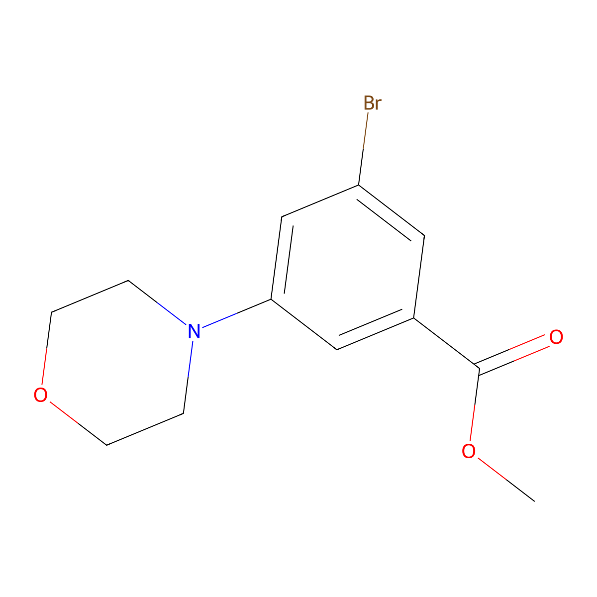 Methyl 3-bromo-5-morpholinobenzoate molecular structure, CAS 1020099-75-5