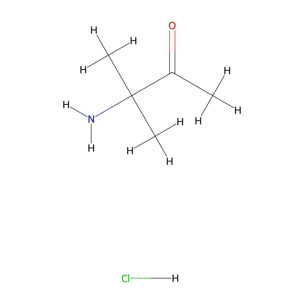 3-Amino-3-methylbutan-2-one hydrochloride molecular structure, CAS 10201-15-7