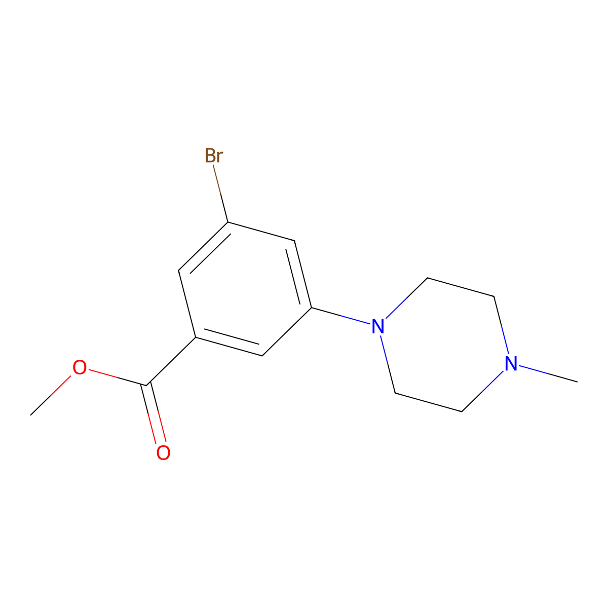 Methyl 3-bromo-5-(4-methylpiperazin-1-yl)benzoate molecular structure, CAS 1020100-03-1