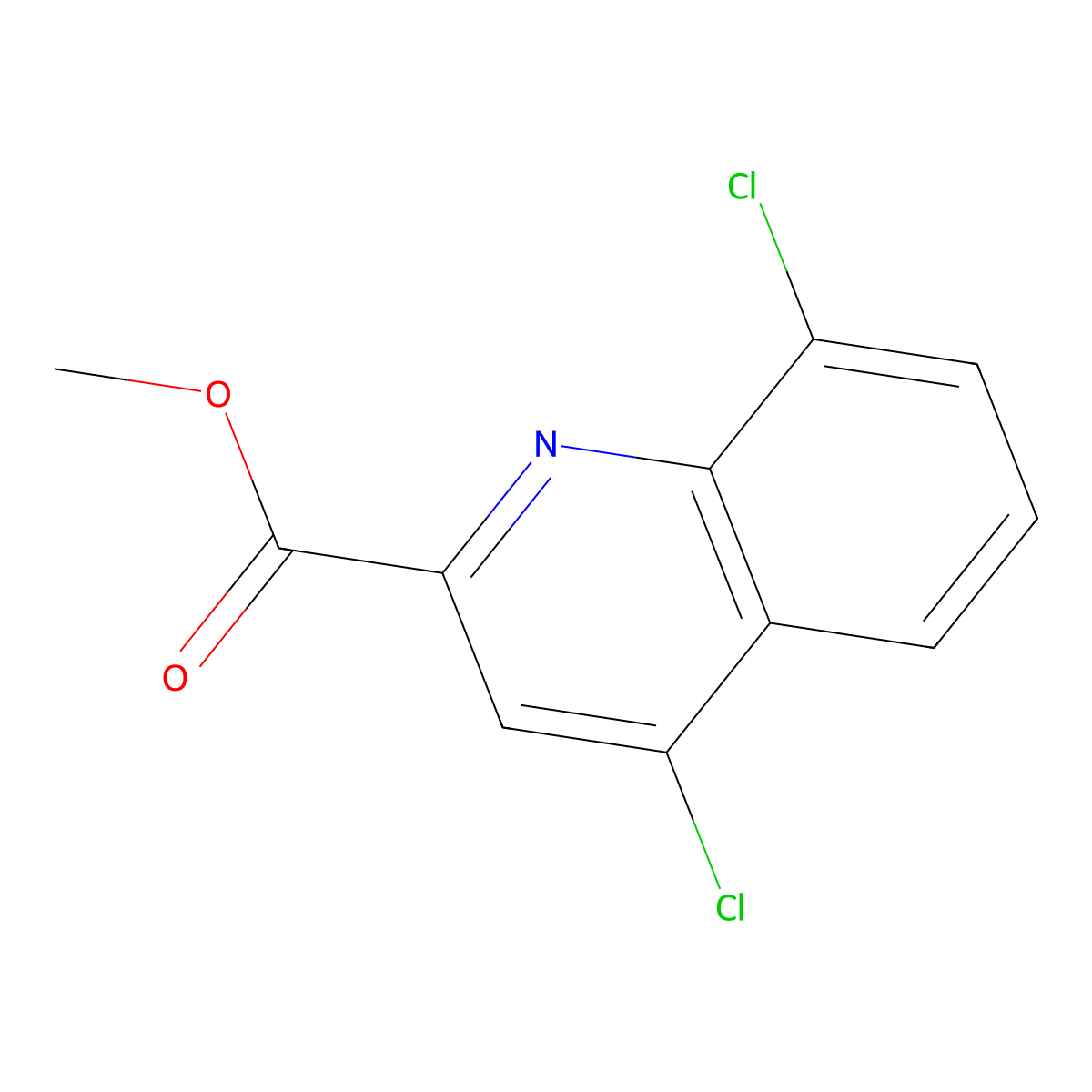 Methyl 4,8-dichloroquinoline-2-carboxylate molecular structure, CAS 1020101-15-8