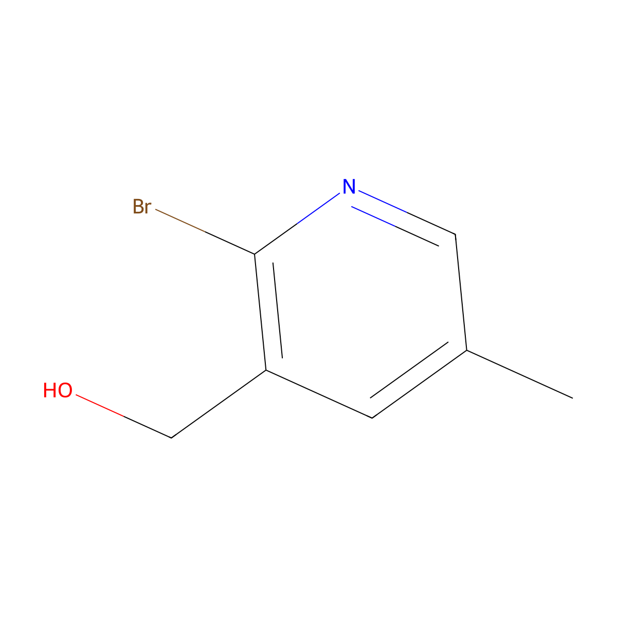 (2-Bromo-5-methylpyridin-3-yl)methanol molecular structure, CAS 1020104-89-5