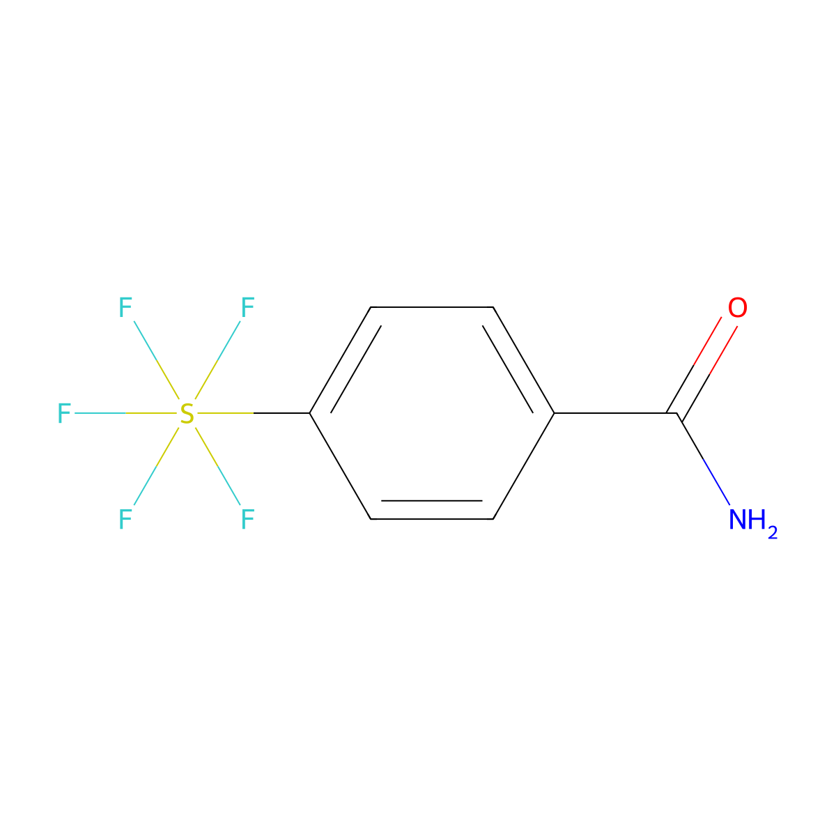 4-(Pentafluorosulfur)benzamide molecular structure, CAS 1020113-65-8