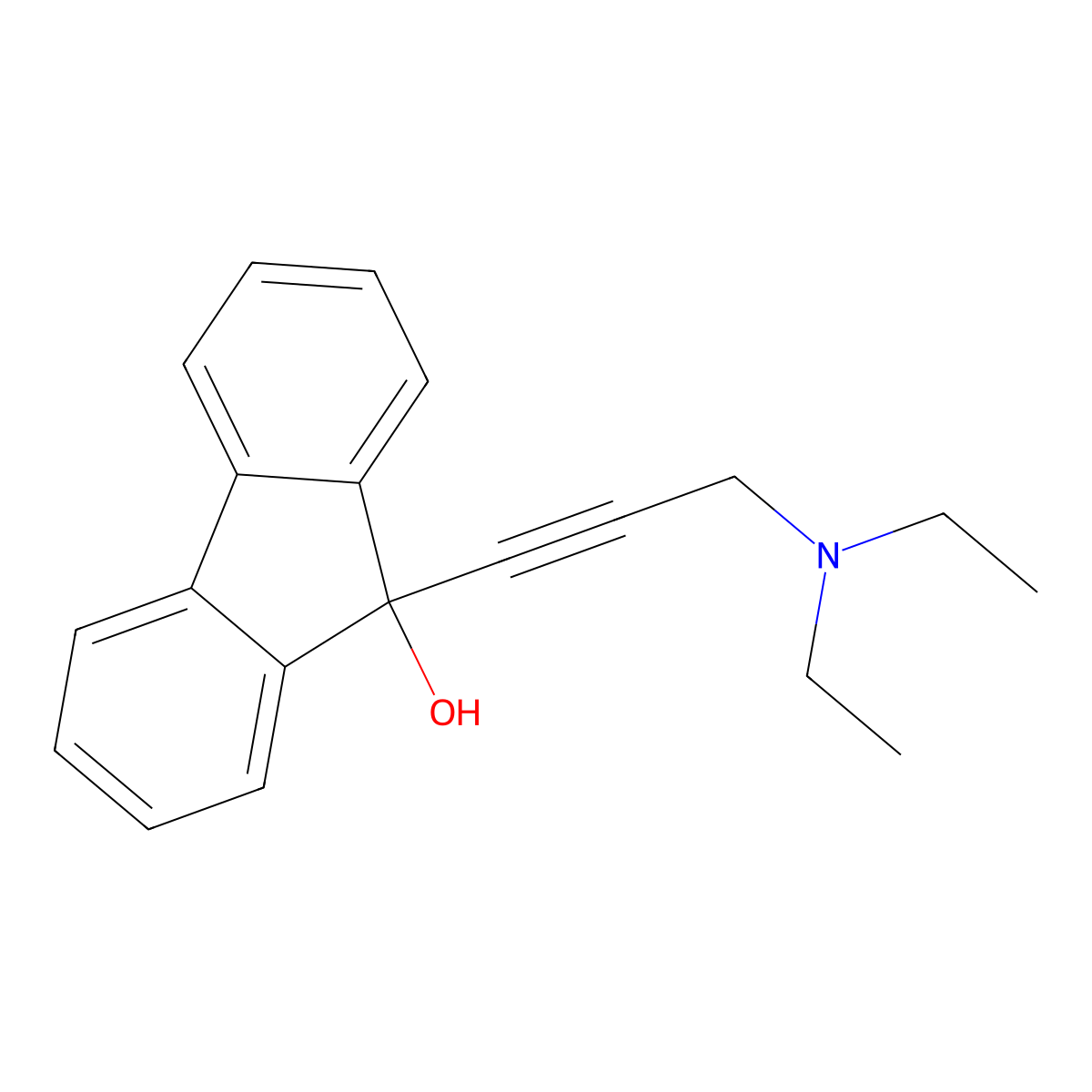 9-[3-(Diethylamino)prop-1-ynyl]fluoren-9-ol molecular structure, CAS 102012-21-5