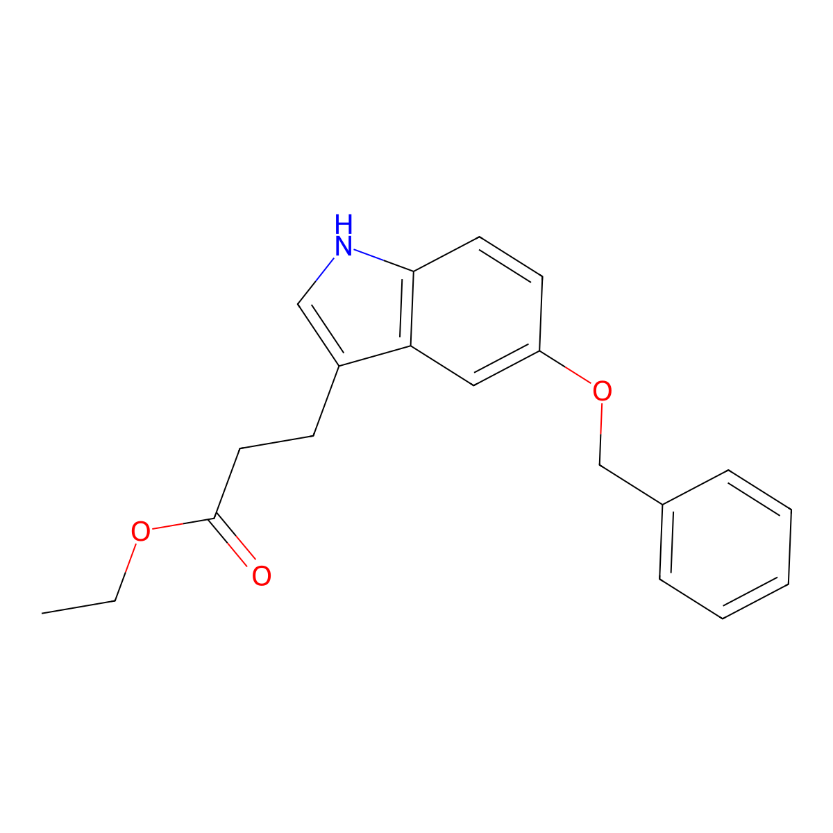 Ethyl 3-[5-(Benzyloxy)-3-indolyl]propanoate molecular structure, CAS 102012-60-2