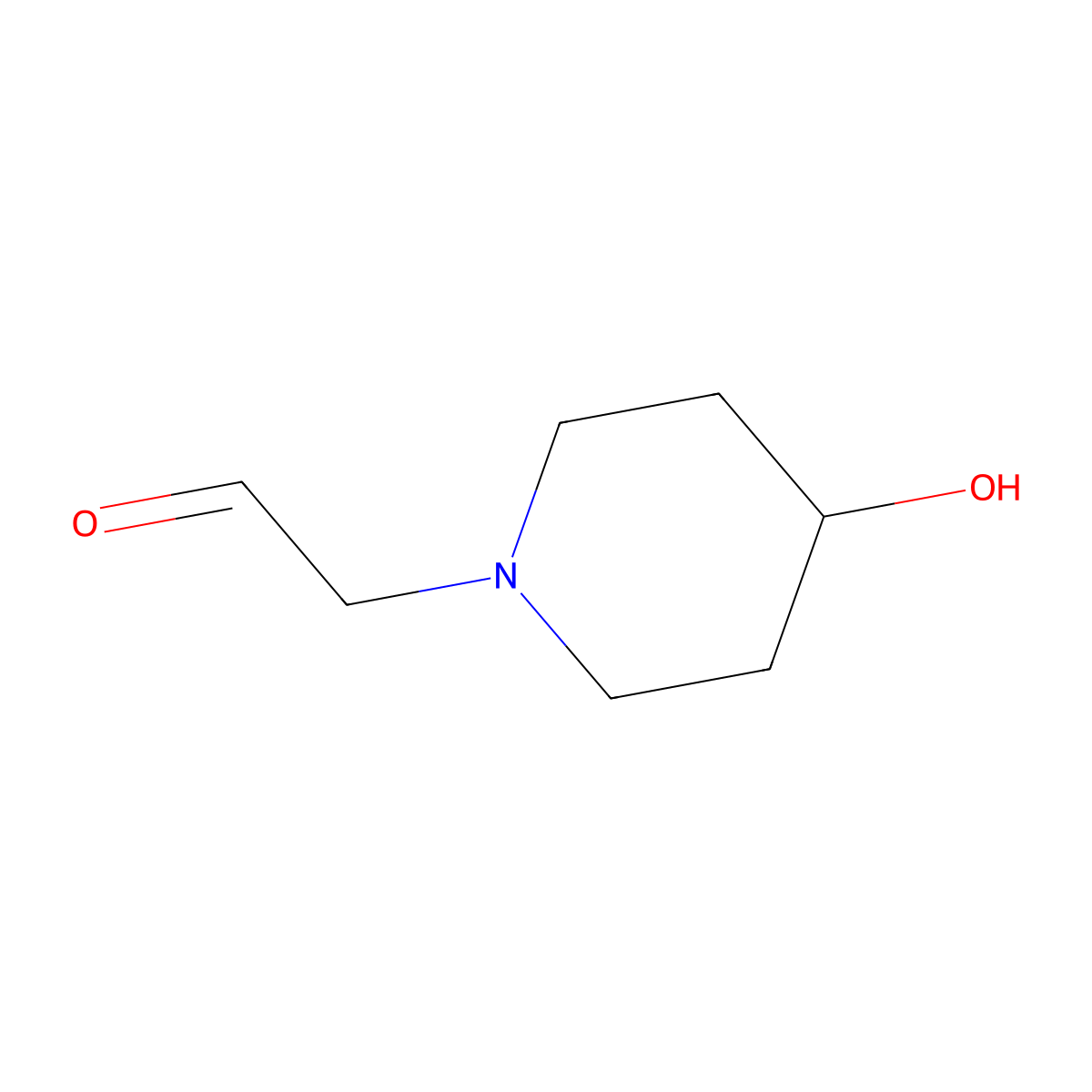 2-(4-Hydroxypiperidin-1-yl)acetaldehyde molecular structure, CAS 102014-36-8