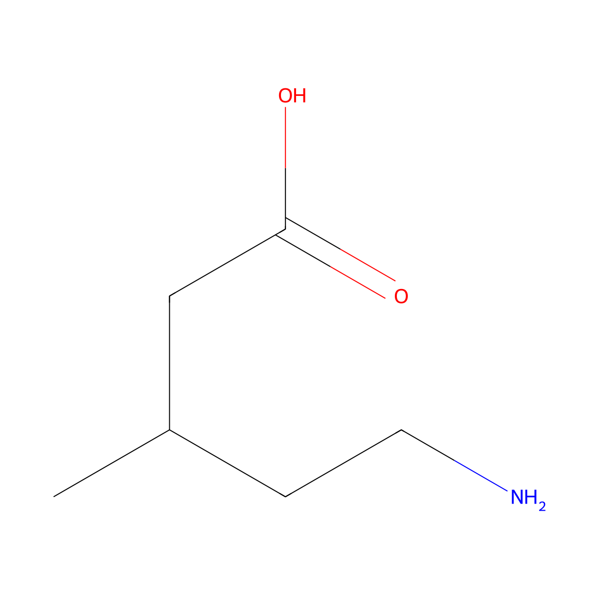 5-Amino-3-methylpentanoic acid molecular structure, CAS 102014-41-5