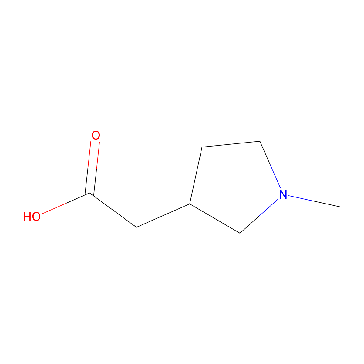 2-(1-Methylpyrrolidin-3-yl)acetic acid molecular structure, CAS 102014-77-7