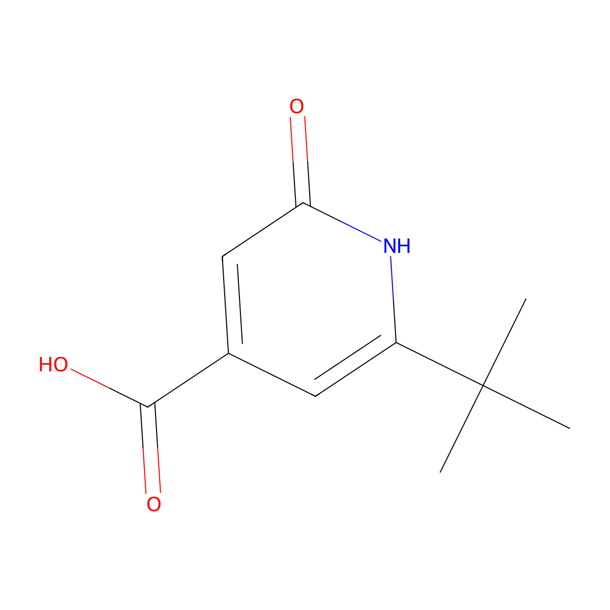 2-Tert-butyl-6-hydroxypyridine-4-carboxylic acid molecular structure, CAS 102015-02-1
